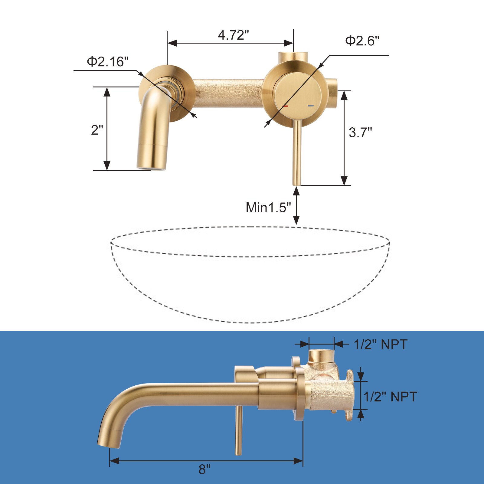 WOWOW 131300G-LW Lavatory-Faucets - View #7