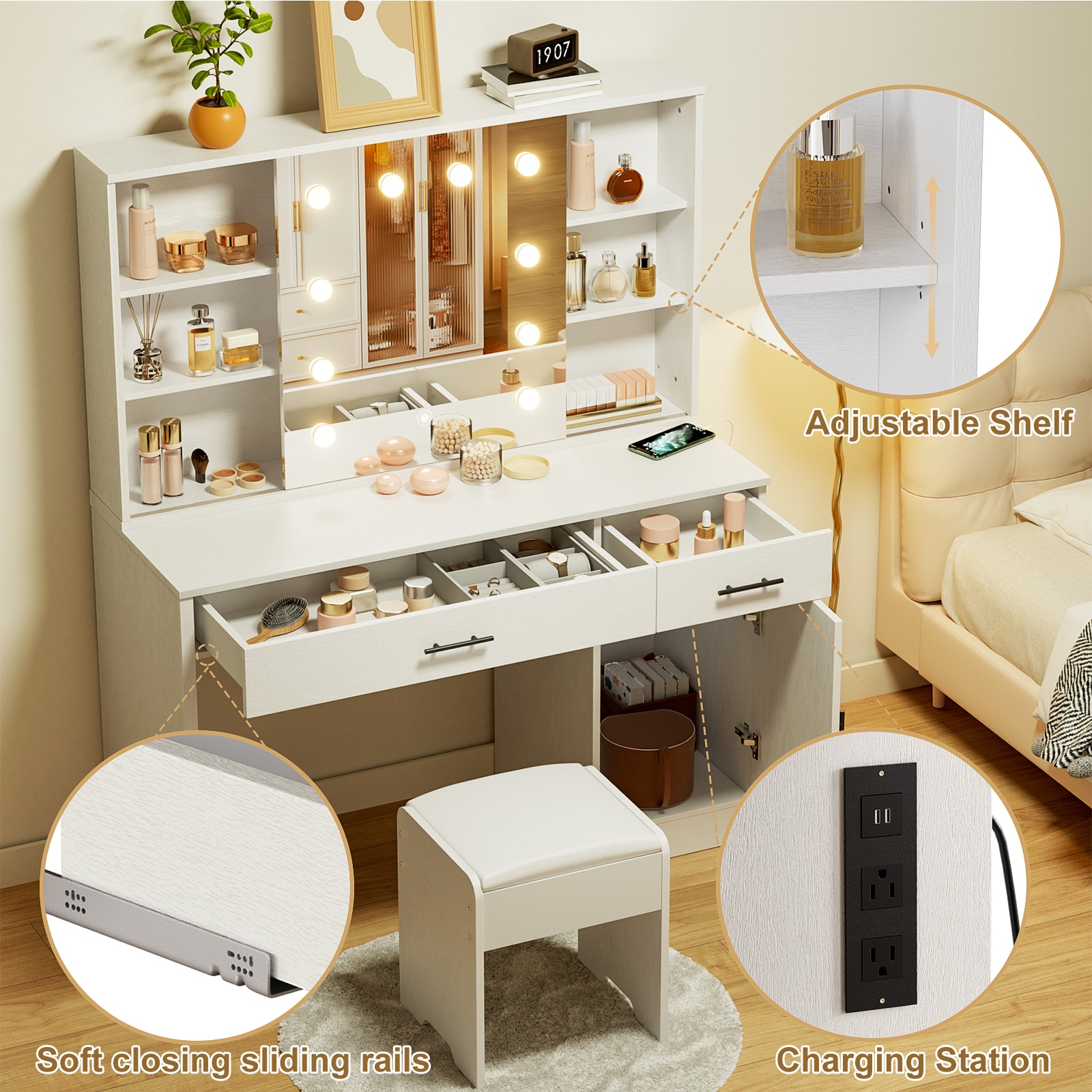LOVMOR HOLLYWOOD-DESK Bedroom-Vanities - View #5