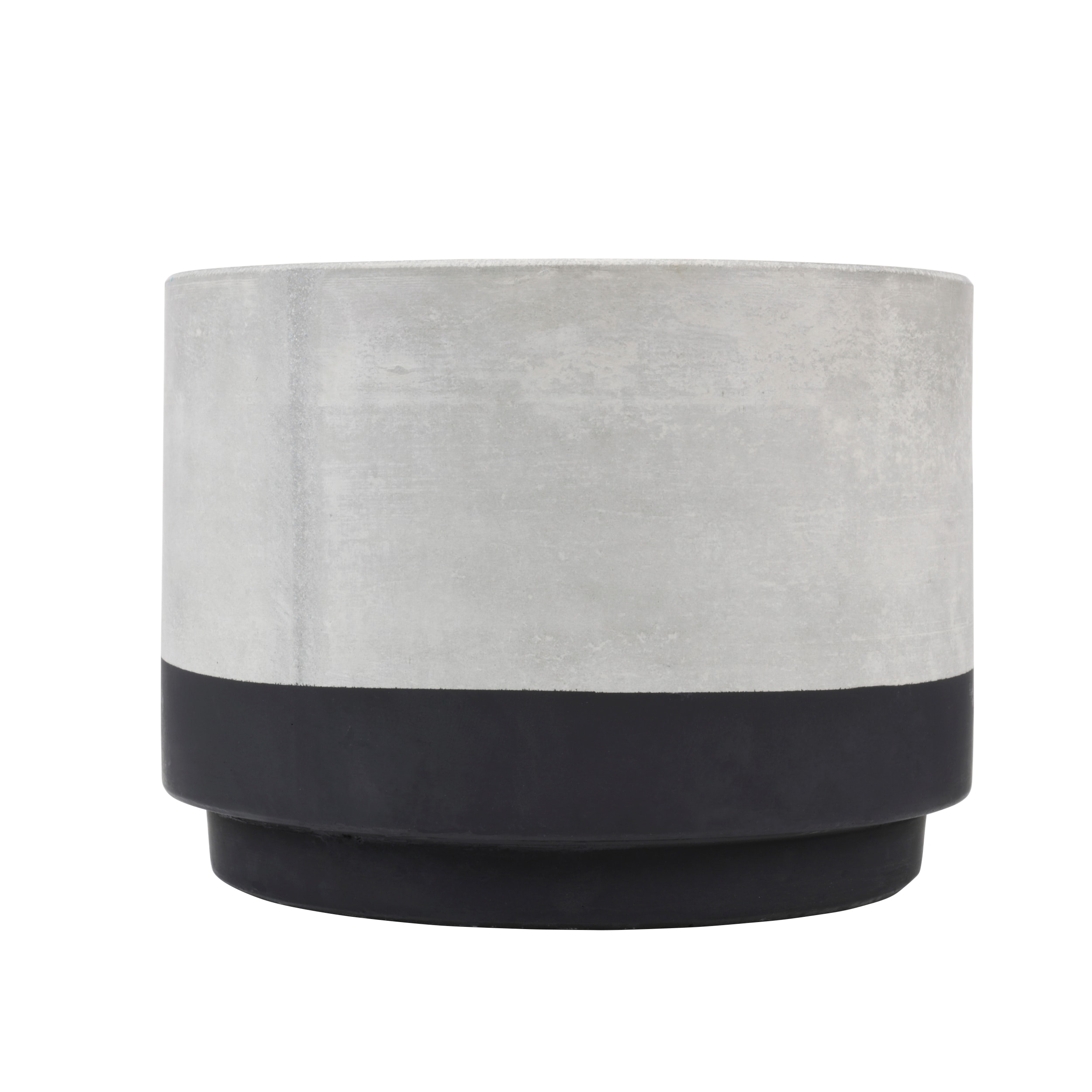 Origin 21 RP18-195S Round 9.84-in W Medium Gray Cement Indoor/Outdoor Planter with Drainage Holes
