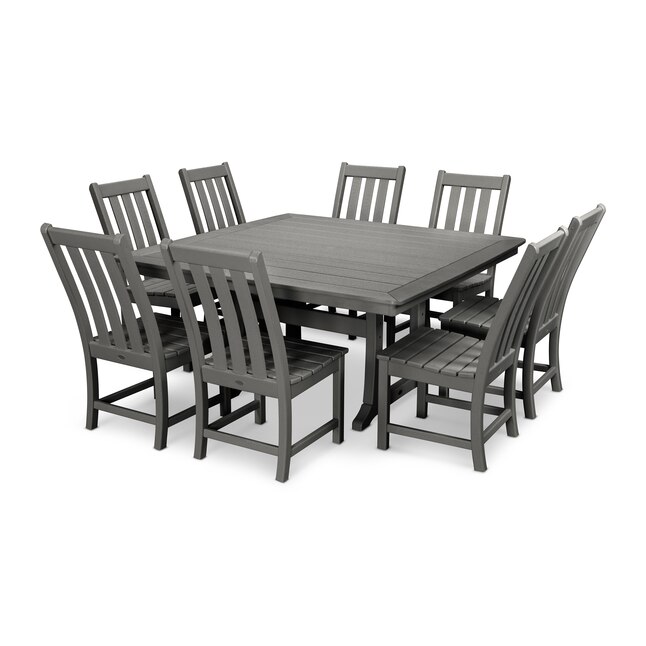 Polywood Vineyard 9 Gray Patio Dining Set In The Sets Department At Com - Patio Set Polywood