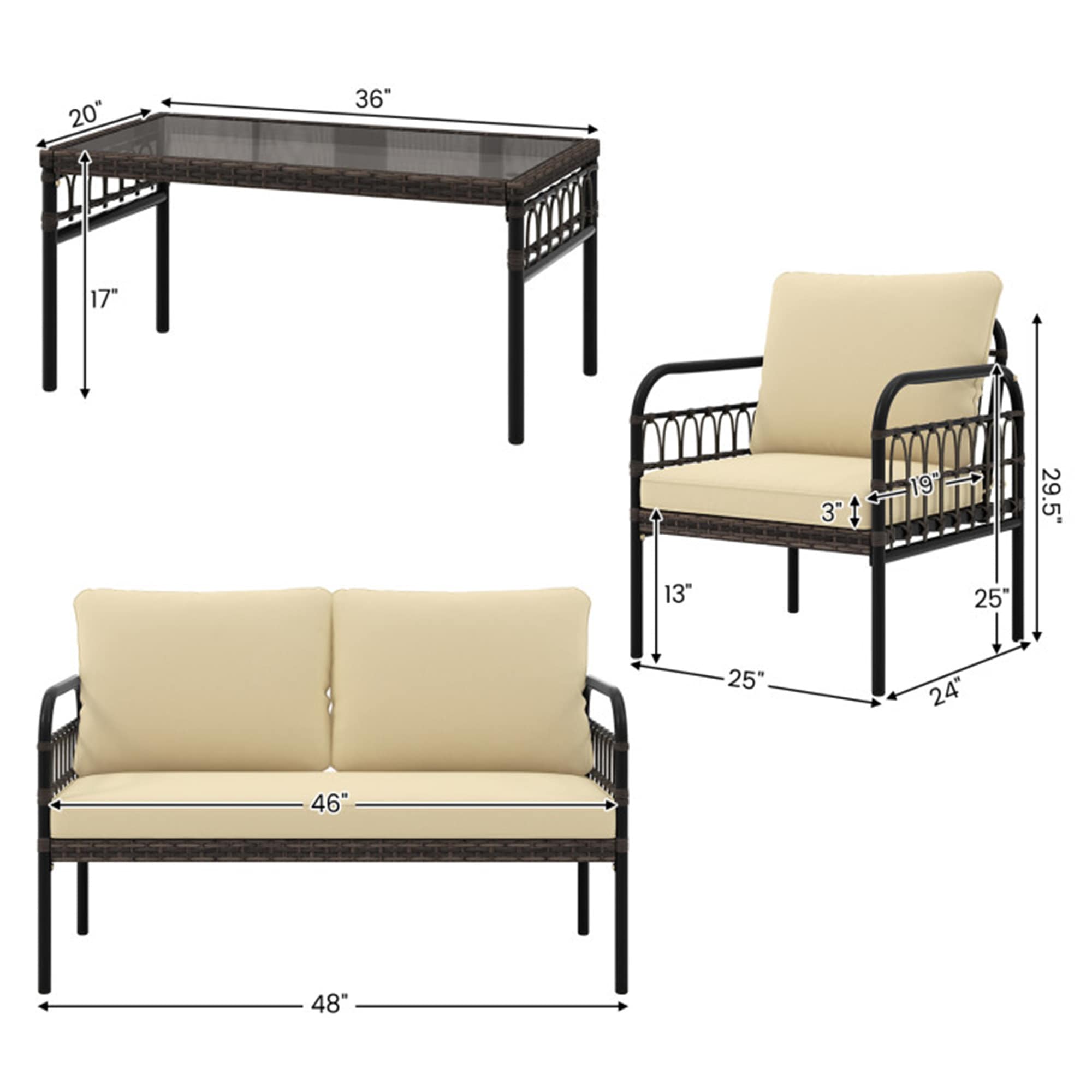 BABOOM BOM-P174348-OR Patio-Conversation-Sets - View #3