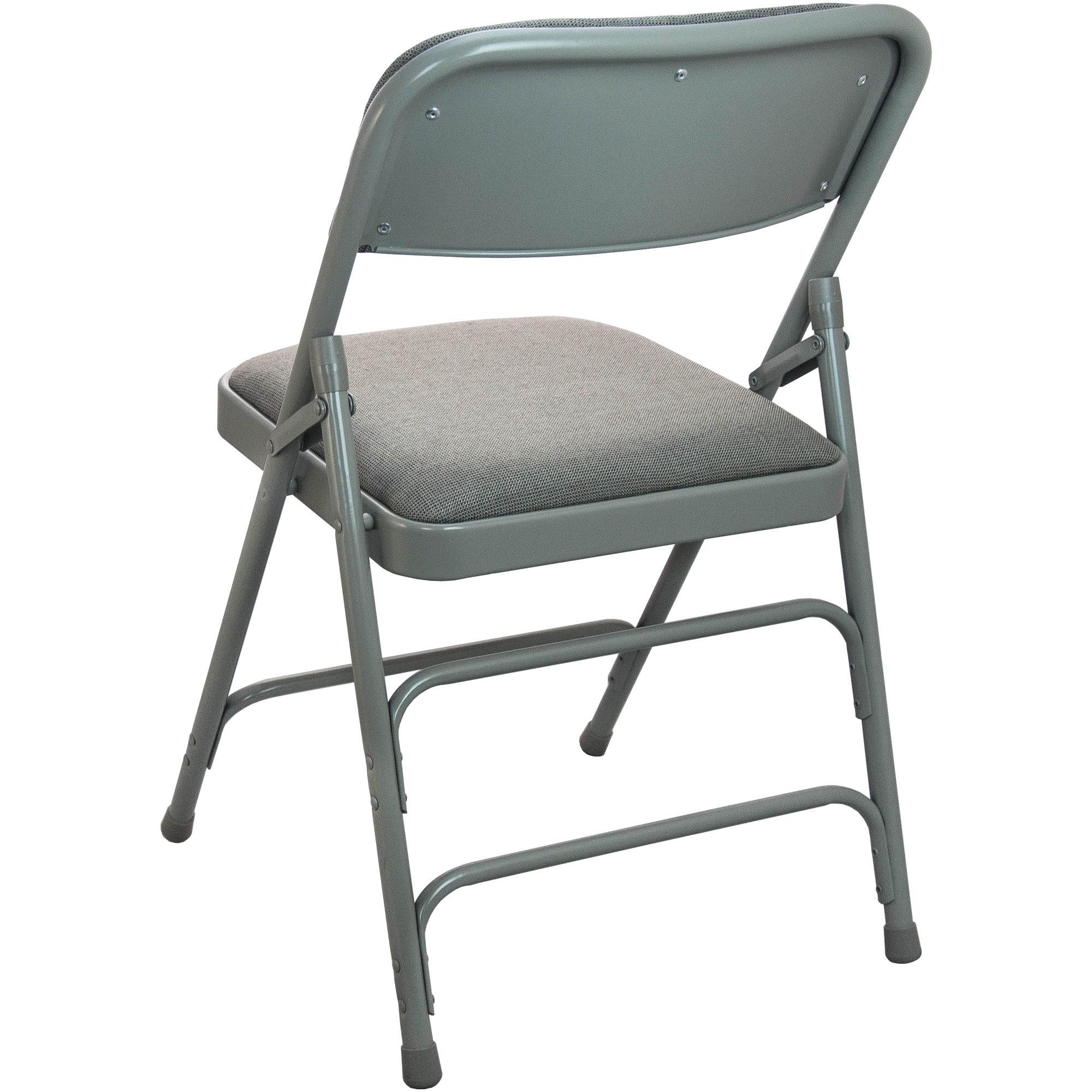 Gray Padded Metal Folding Chair with Fabric Seat