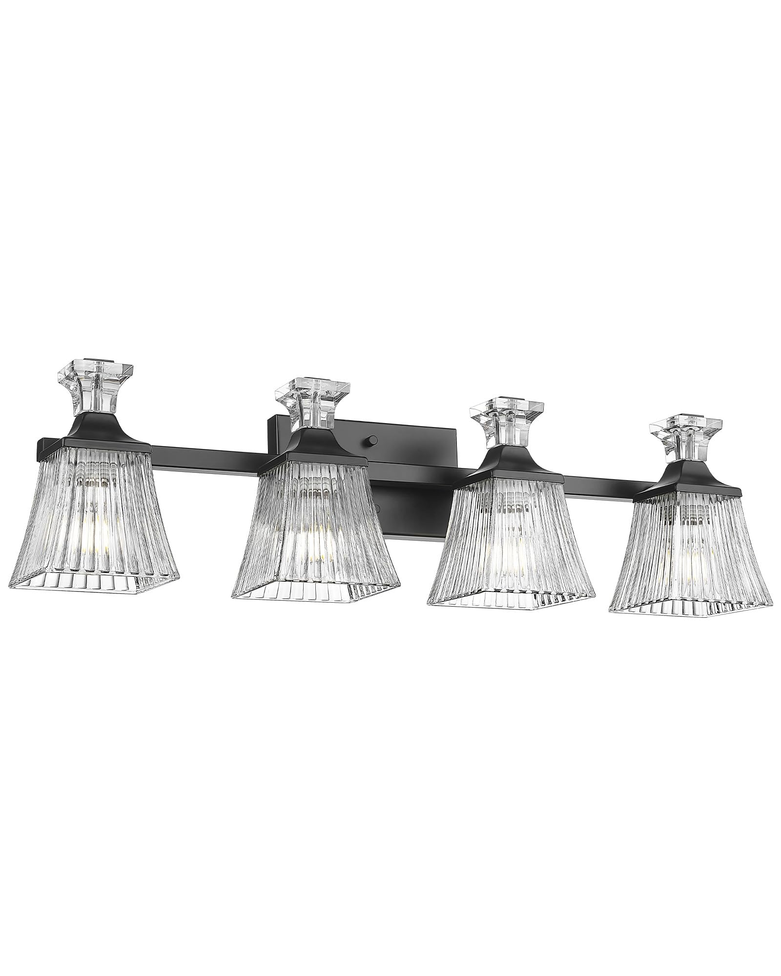 LTMATE LS4FJX77B-4W BK JAZAVA 29.5-in 4 -Light Matte Black Industrial Vanity light
