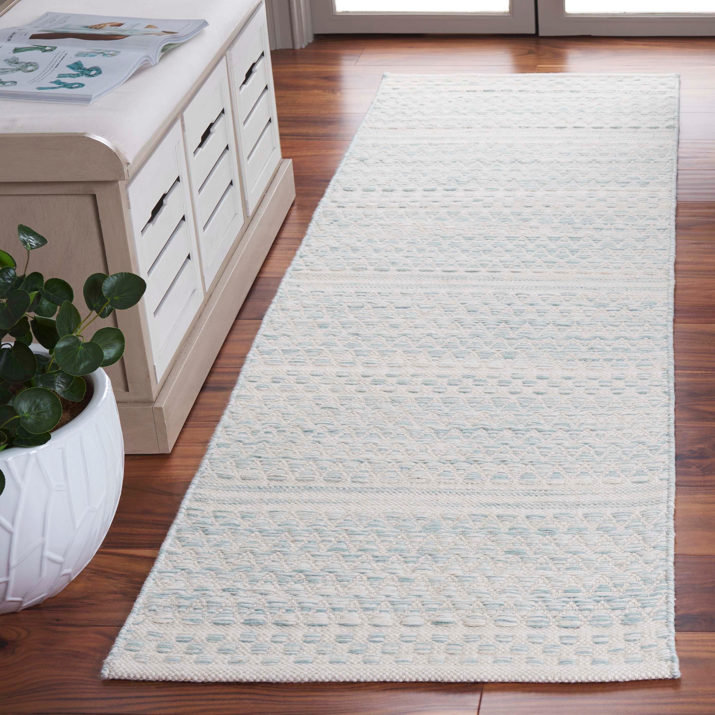  Kilim 954 Ivory/Light Blue Contemporary 2Ft-3In x 8Ft Runner Rug