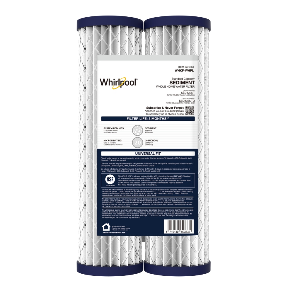 Whirlpool WHKF-WHPL Sediment and particulate Whole house Replacement Filter 2 -Pack