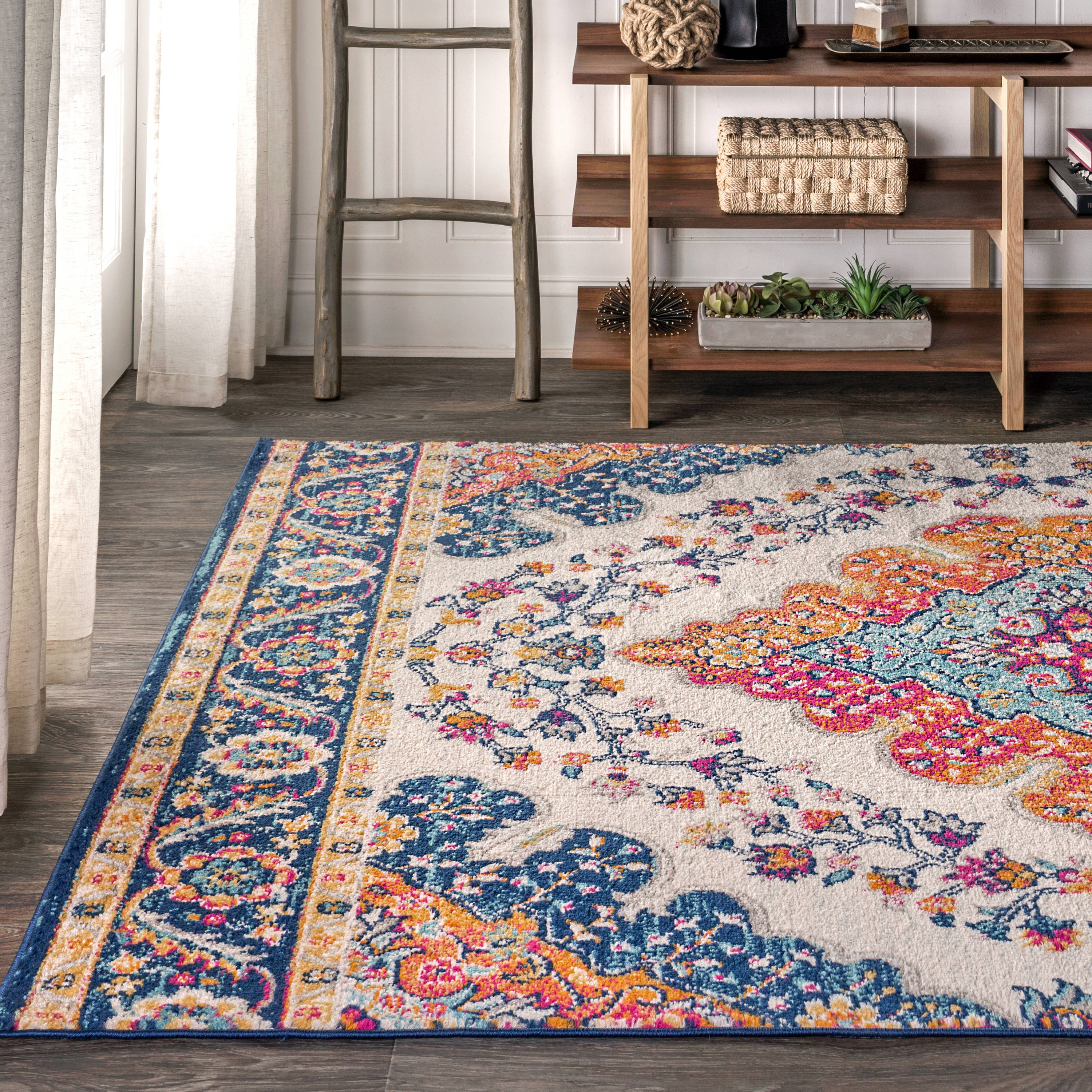 Beeiva Oriental Washable Bedroom Rug, 3x5 Boho Rugs for livingroom Kitchen  Bedroom Bathroom Entryway, Vintage Tribal Medallion Entry Rugs for Inside