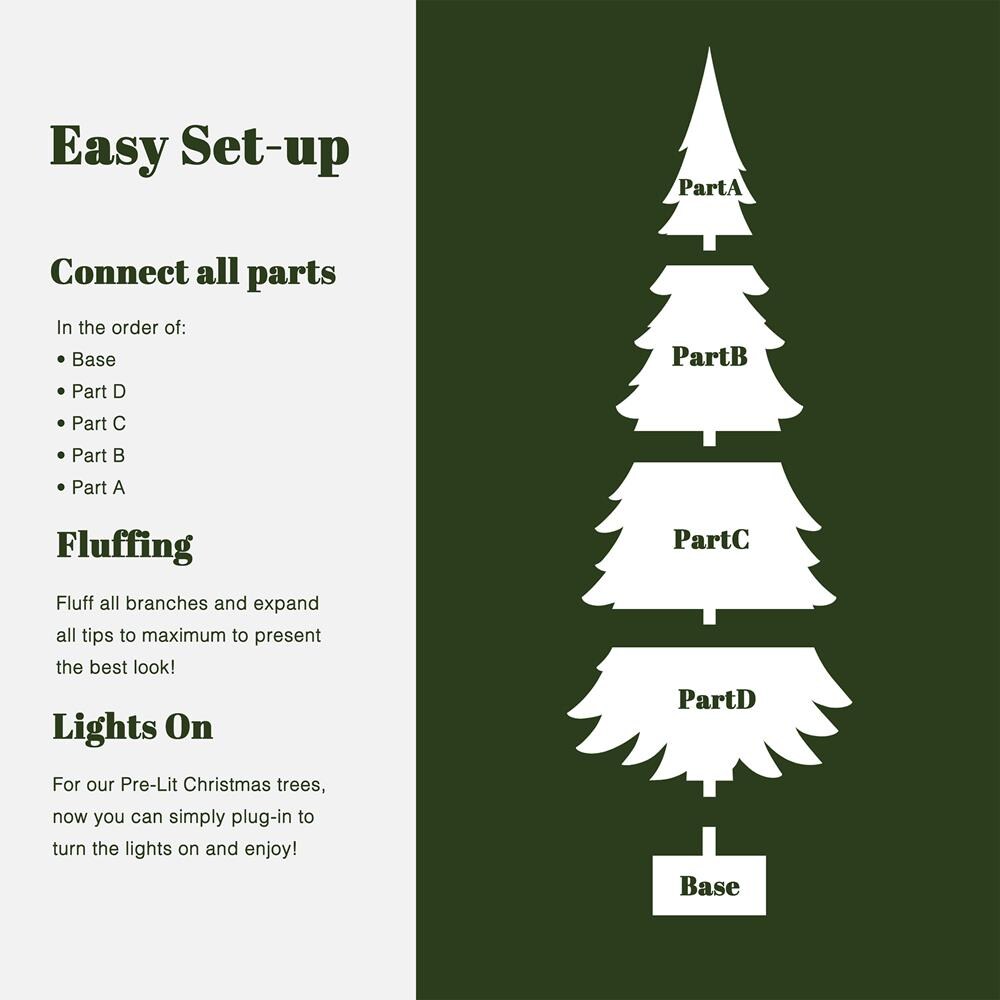 LuxenHome WHAP2054-7FT Artificial-Christmas-Trees - View #4