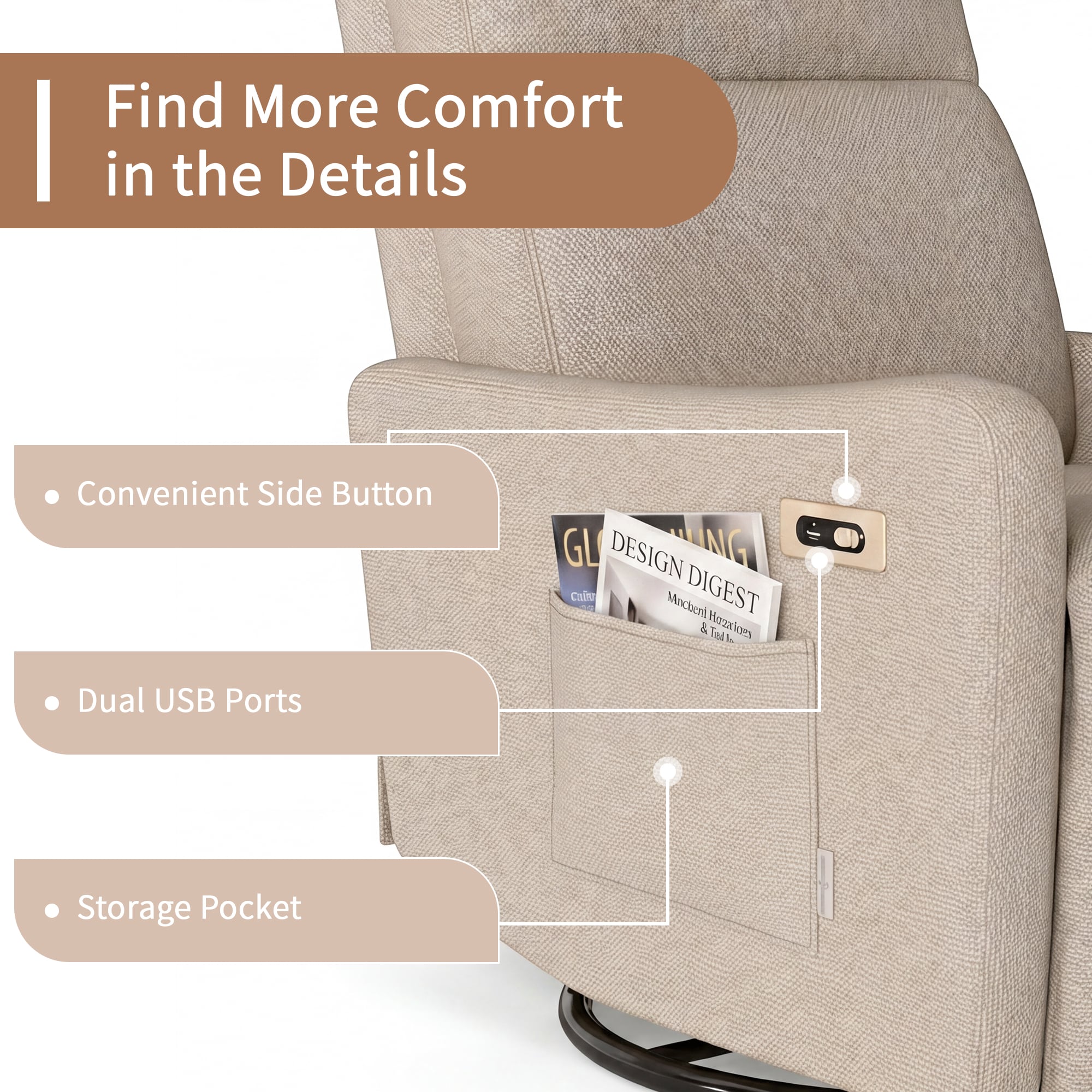 Homy Casa RE1028-04-CM recliners - View #5