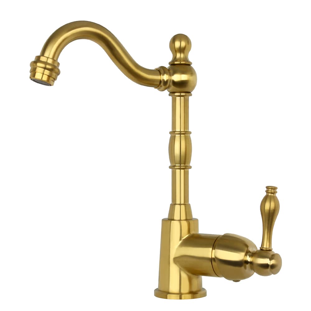 Akicon Brass Gold Single Handle Bar and Prep Kitchen Faucet in the Kitchen Faucets department at