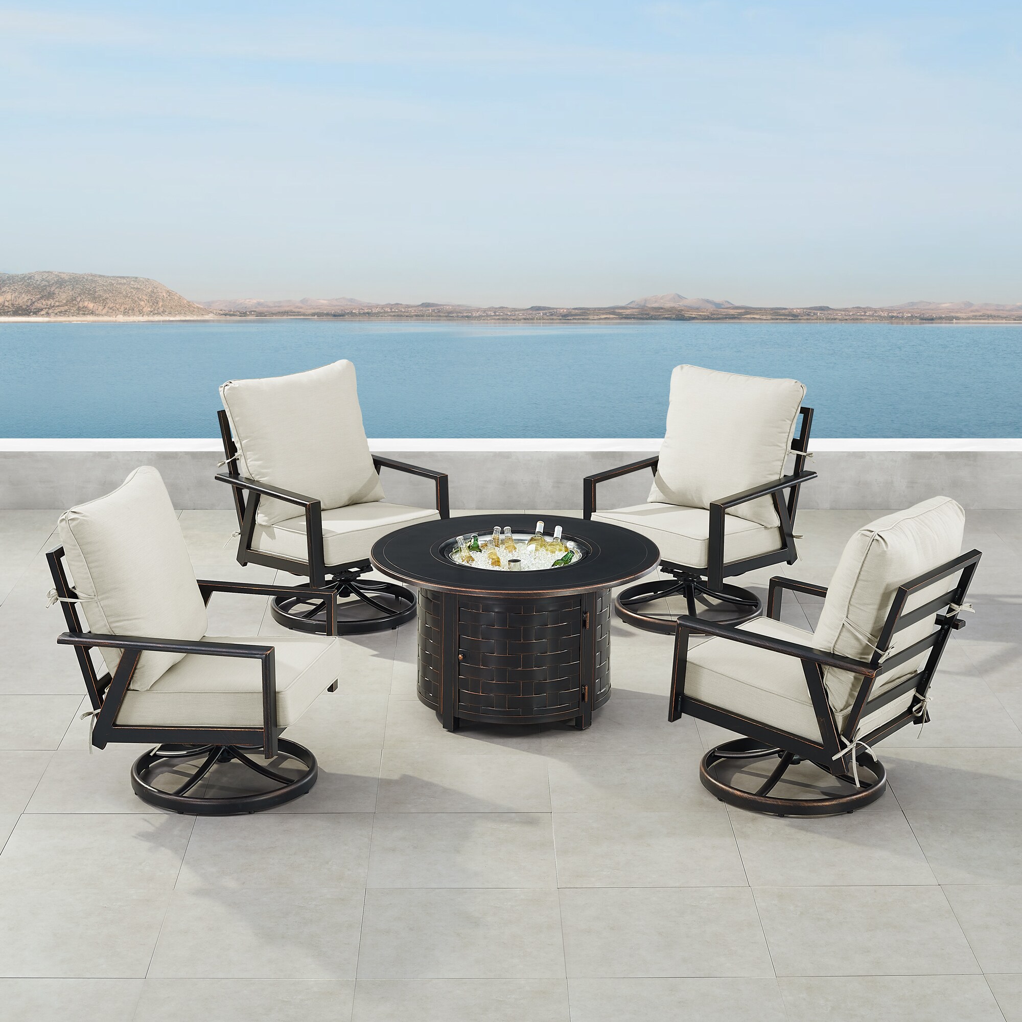 Oakland Living LUX4CHRICOLGCUIBA Patio-Conversation-Sets - View #3