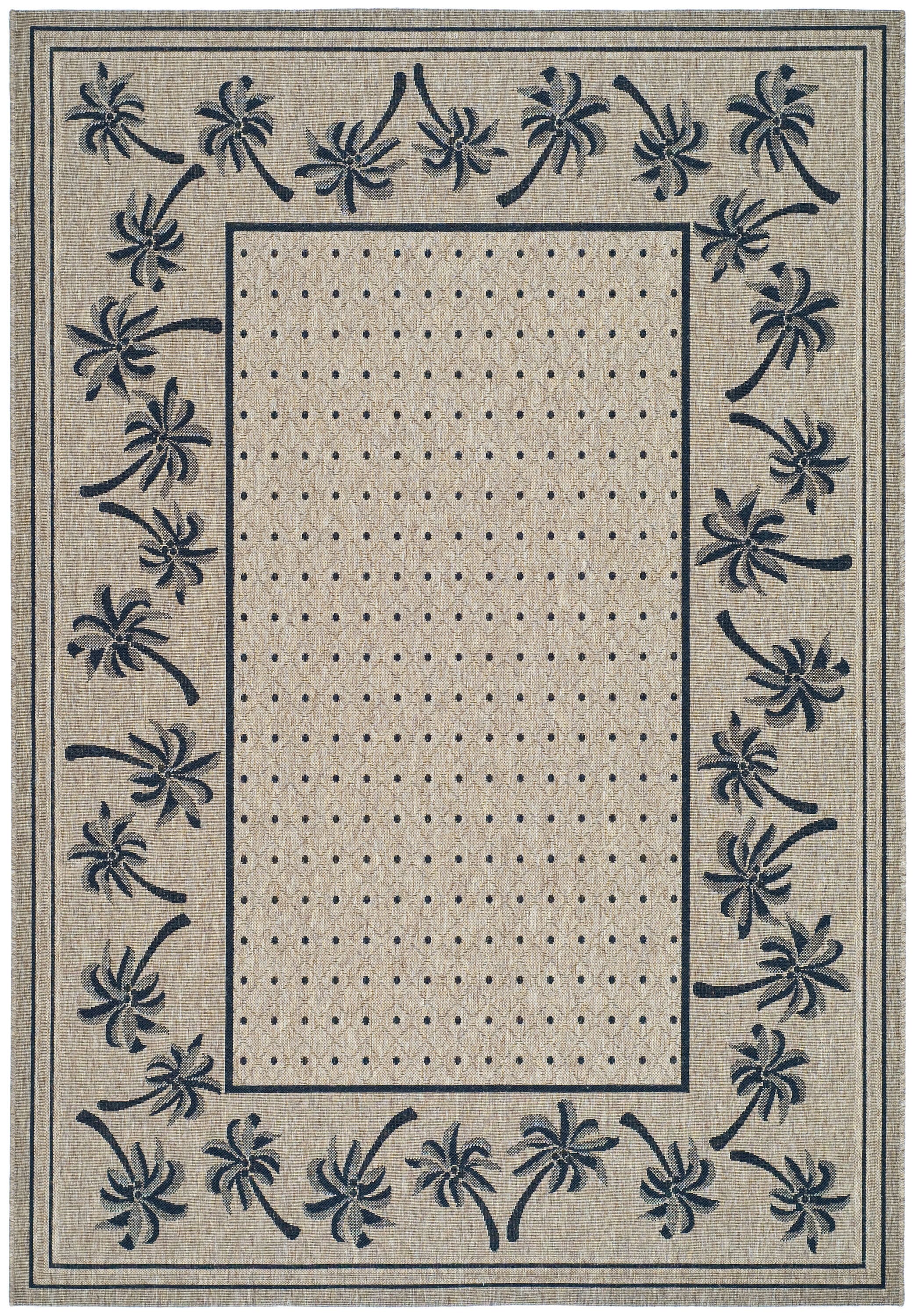 Safavieh CY5148H-8 Courtyard Anbang 8 x 11 (ft) Loomed Polypropylene Coffee/Black Rectangular Indoor/Outdoor Floral/Botanical Coastal Area rug