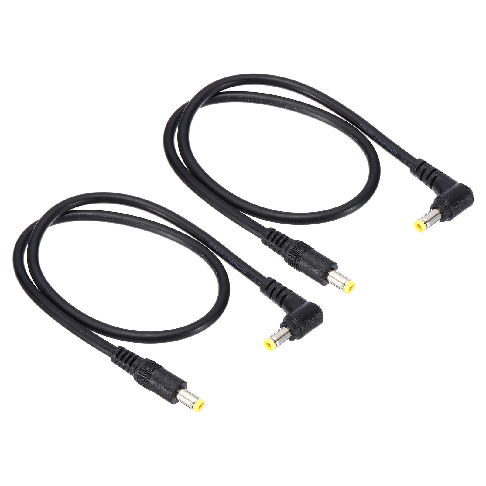 PATIKIL 2Ft 5.5mmx2.5mm Male to Male DC Power Cable 2Pcs 18AWG Wire Adapter 90 Degree Right Angle Extension Cord for LED Strip DVR Router Surveillance Camera