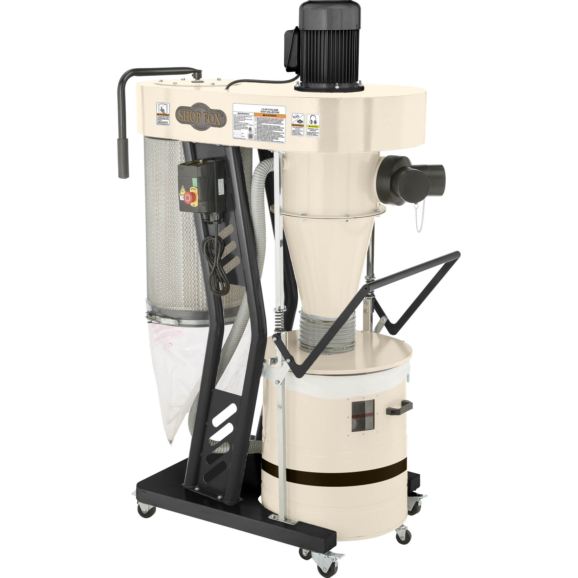 Shop Fox W1867 20-gallon Dry Dust Collector with Polyester Filter