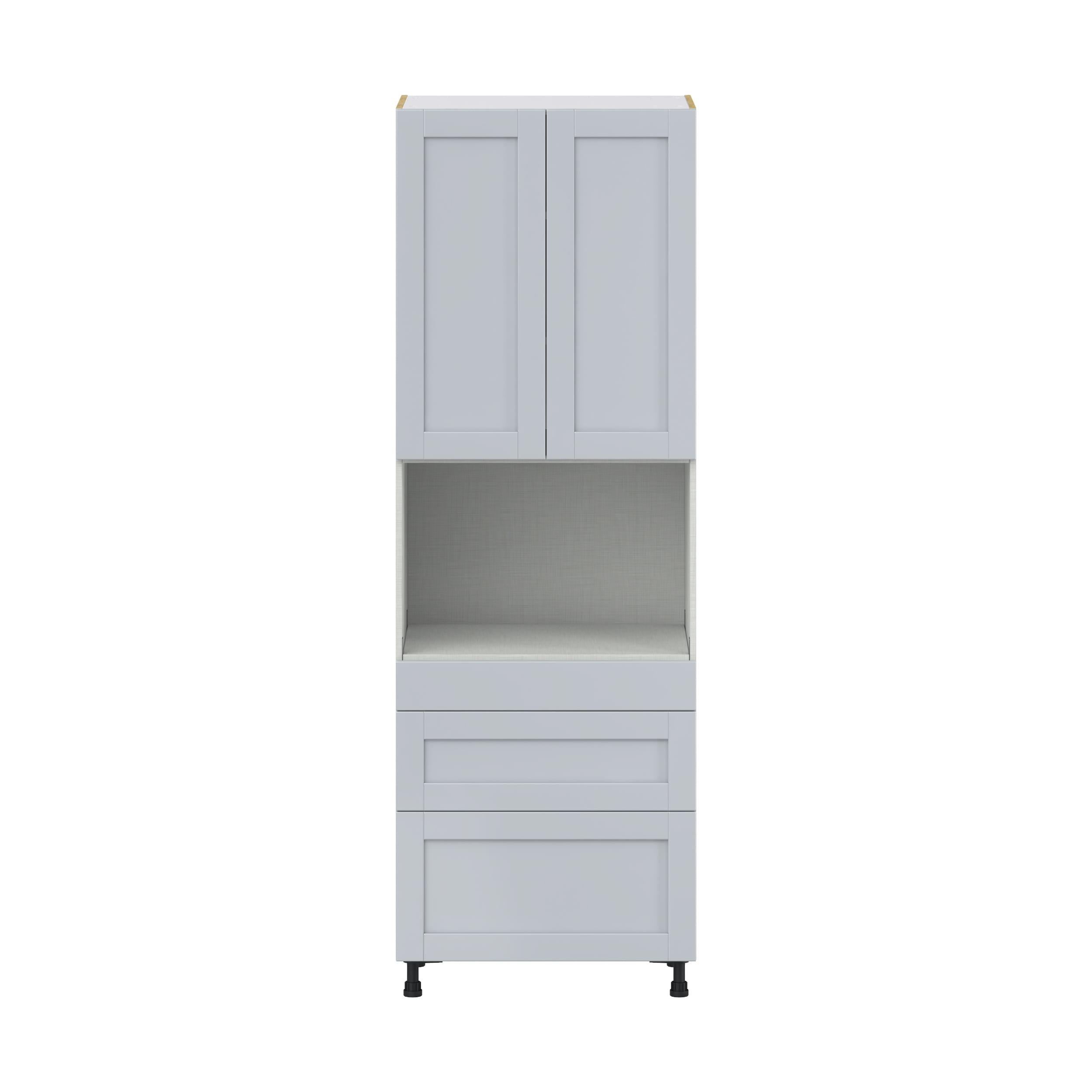 Hugo&Borg Charlesberg 30-in W x 89.5-in H x 24-in D Gray 3-Drawers Pantry Fully Assembled Cabinet (Flat Panel Shaker Style)