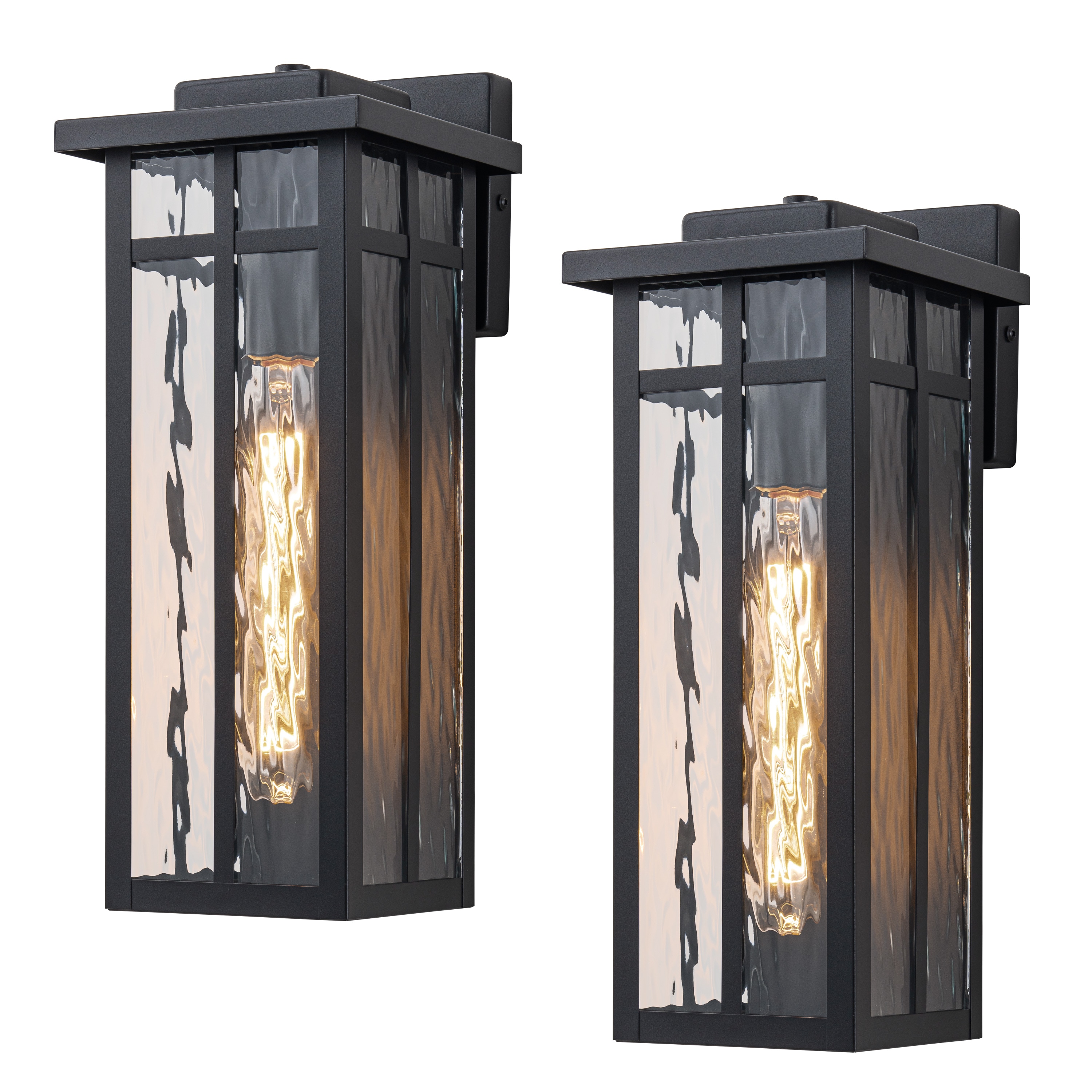 C Cattleya LCA2646-2W 2 -Pack 1 -Light 15-in H Matte Black Hardwired Dark Sky Outdoor Wall Light