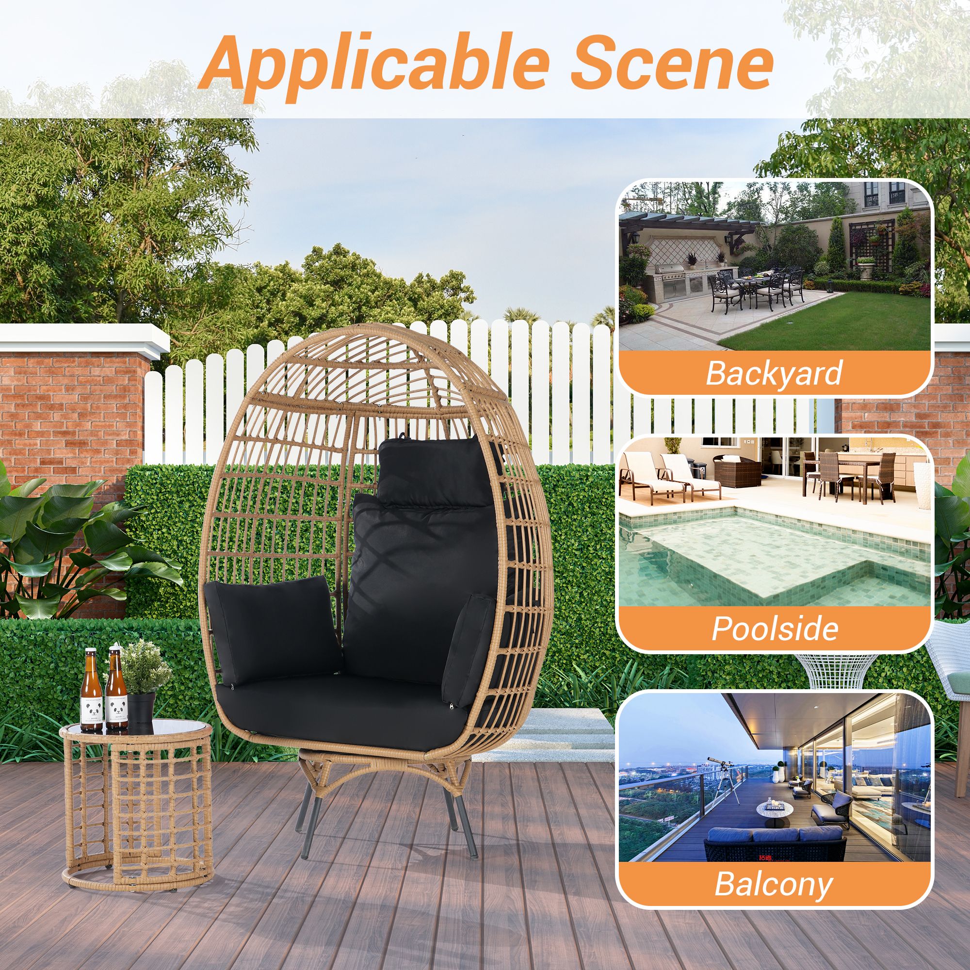 SANSTAR L-RJDC66BK-AD Patio-Conversation-Sets - View #6