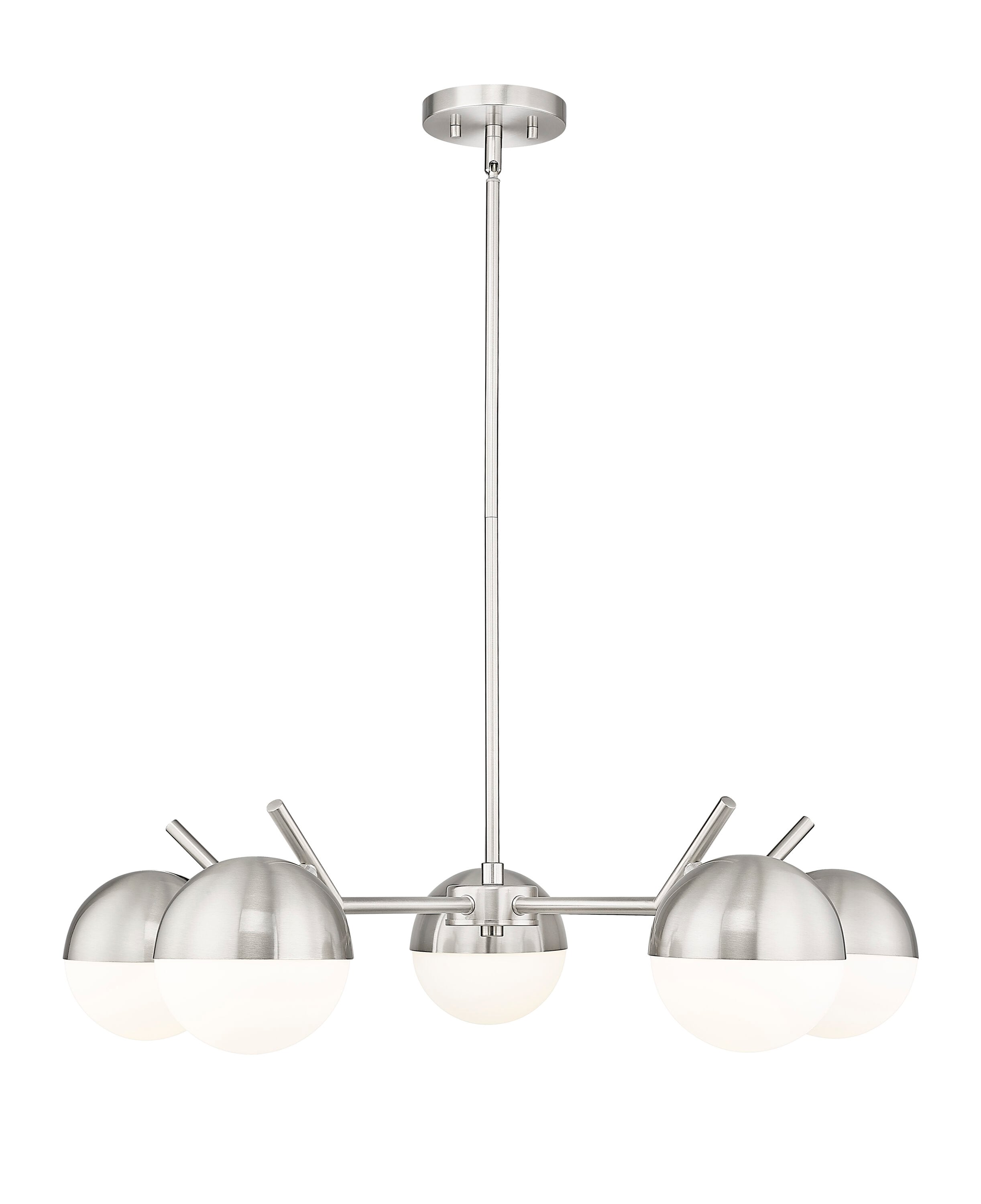Z-Lite 7517-5BN Realm Sphere 5 -Light Brushed Nickel Transitional For Use in Bedrooms, Dining Rooms, Foyers, Kitchens, Living Rooms Chandelier