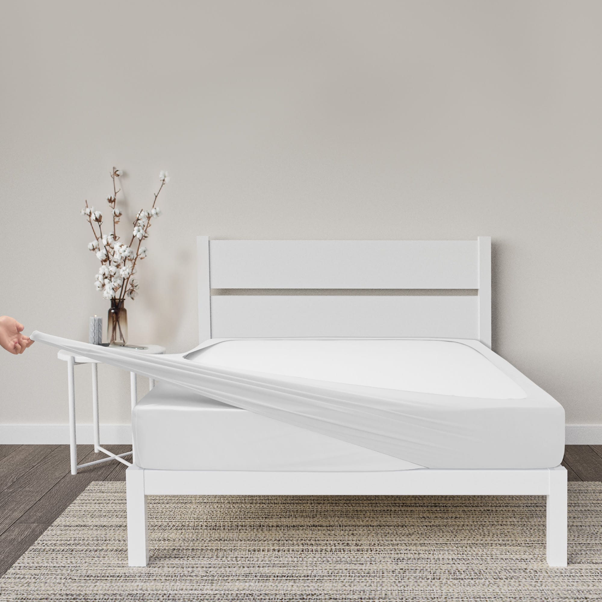 Awesome Home Jersey White Queen Box Spring Cover