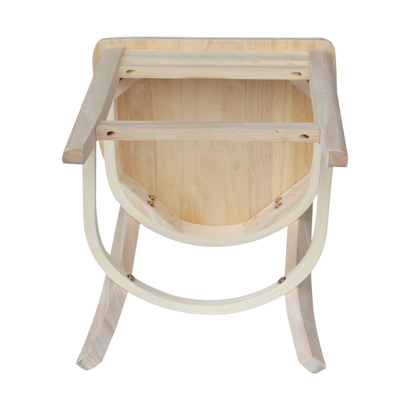 Emily Solid Parawood Counter Height Stool, 24" Seat, Unfinished