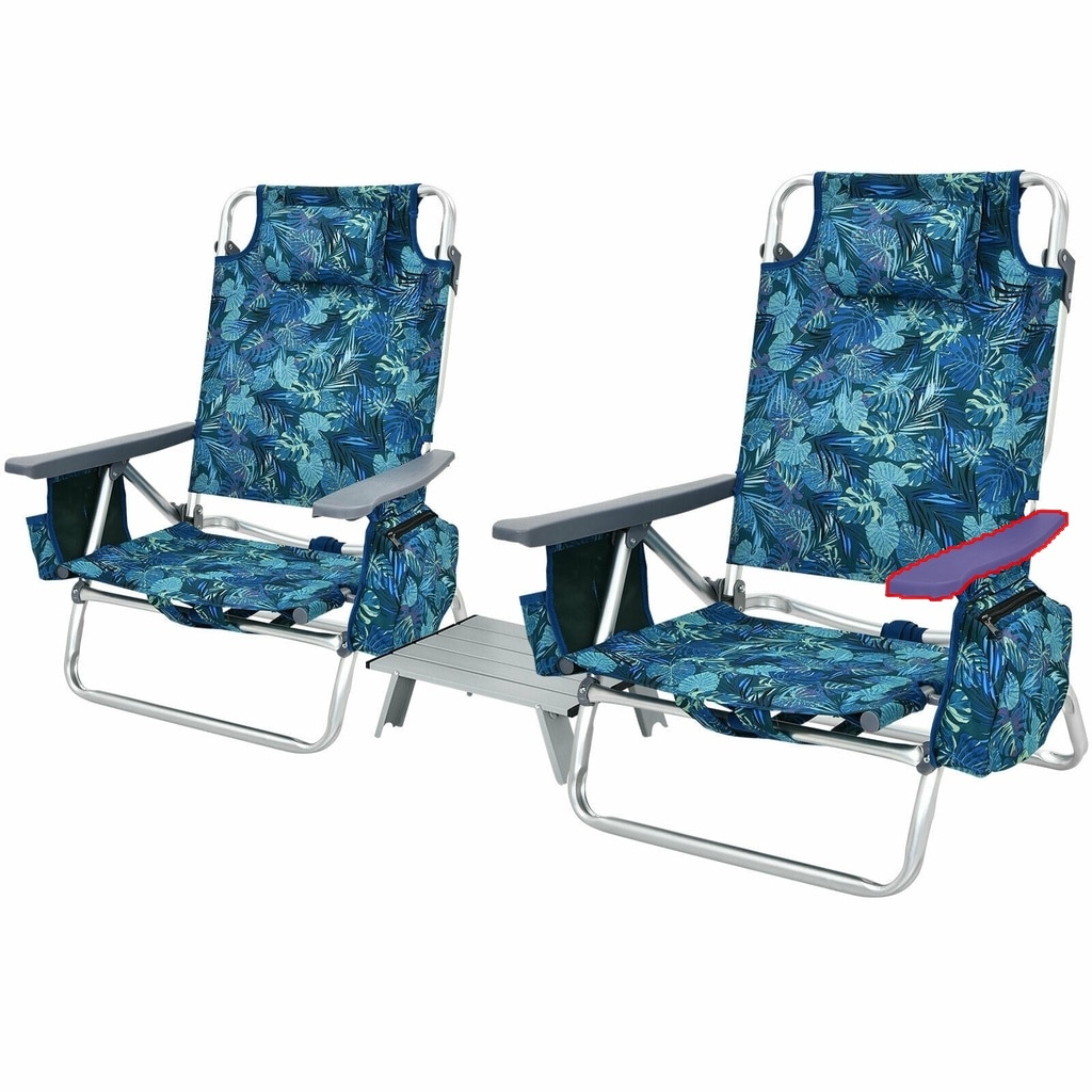 LIVIZA Palm Tree Pattern Folding Beach Chair (Adjustable and Carrying ...