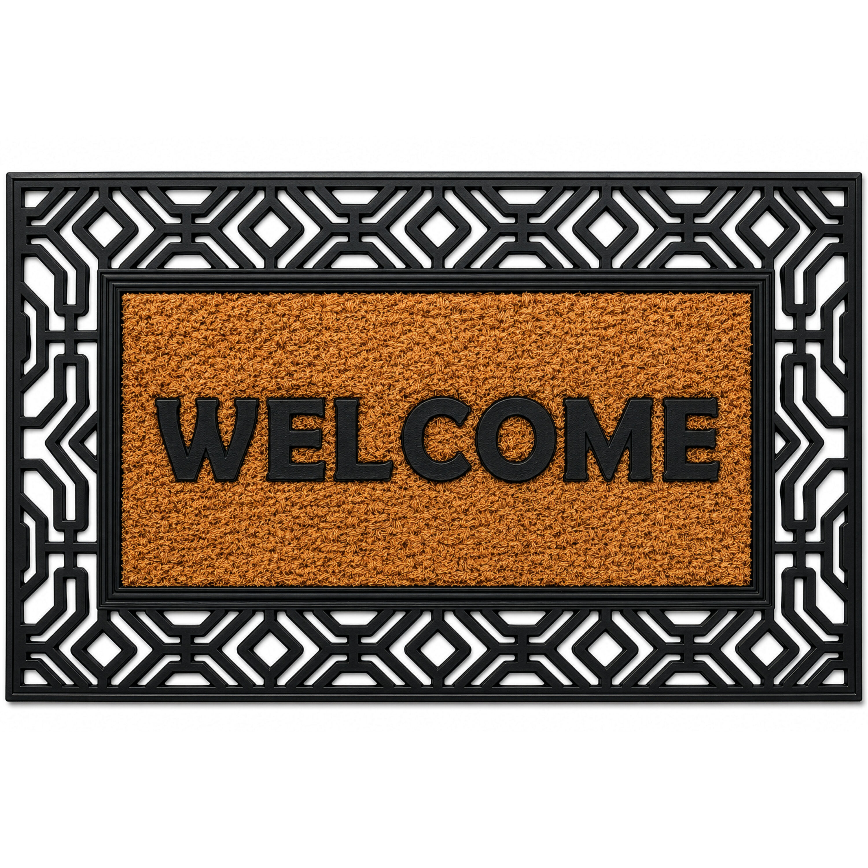 Gardenised 30-in x 18-in Classic Welcome Rubber Non-Slip Grip Indoor or outdoor Door Mat