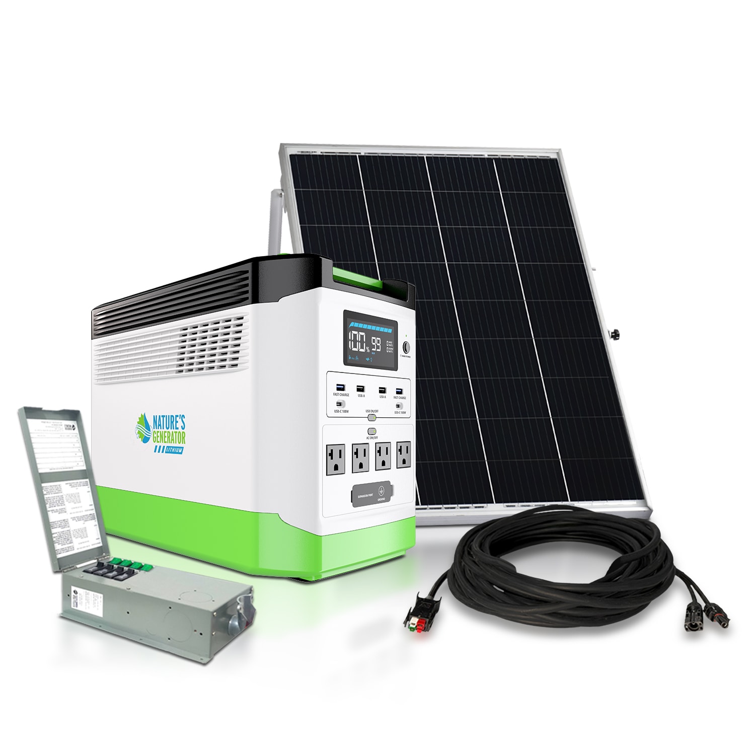 NATURE'S GENERATOR NGLGNAUP 1440 -Watts Portable Power Station 1 Solar Panels Included