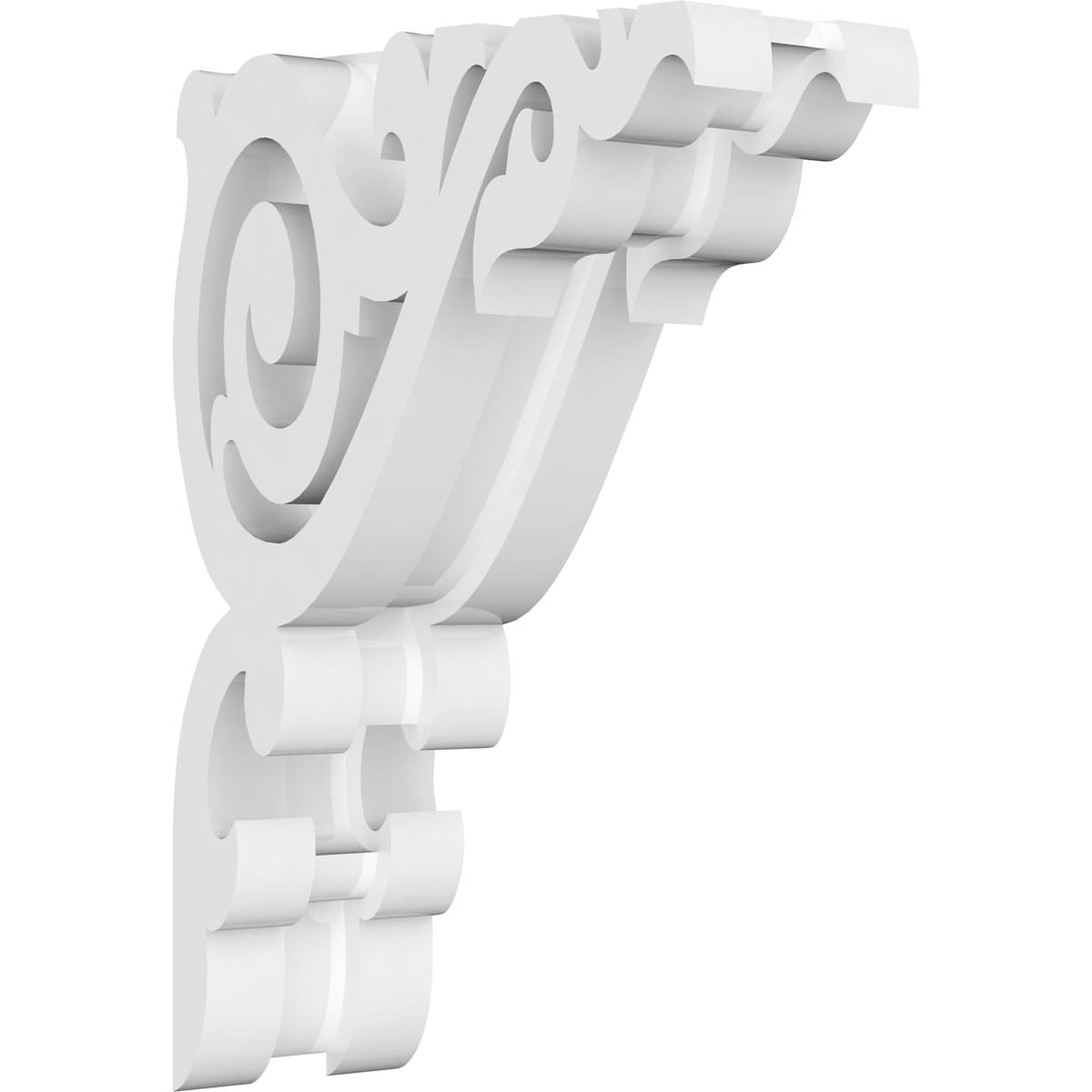 Ekena Millwork CORP01X04X06BA 1.875-in x 4-in x 6-in Baile Unfinished White PVC Paintable Corbel
