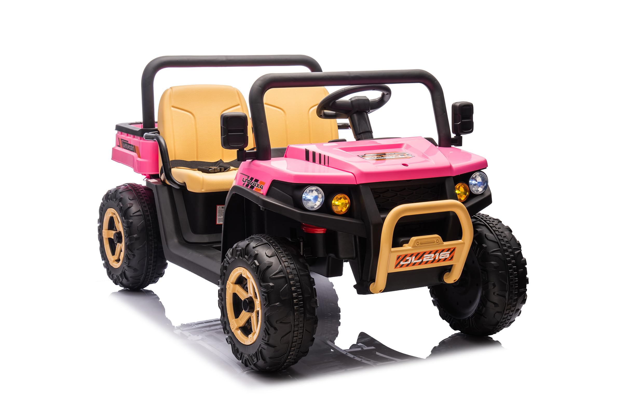 Garvee - 24V Ride On Dump Truck for Kids 2 Seater 4WD Battery Powered UTV w/ Remote Control Bluet...