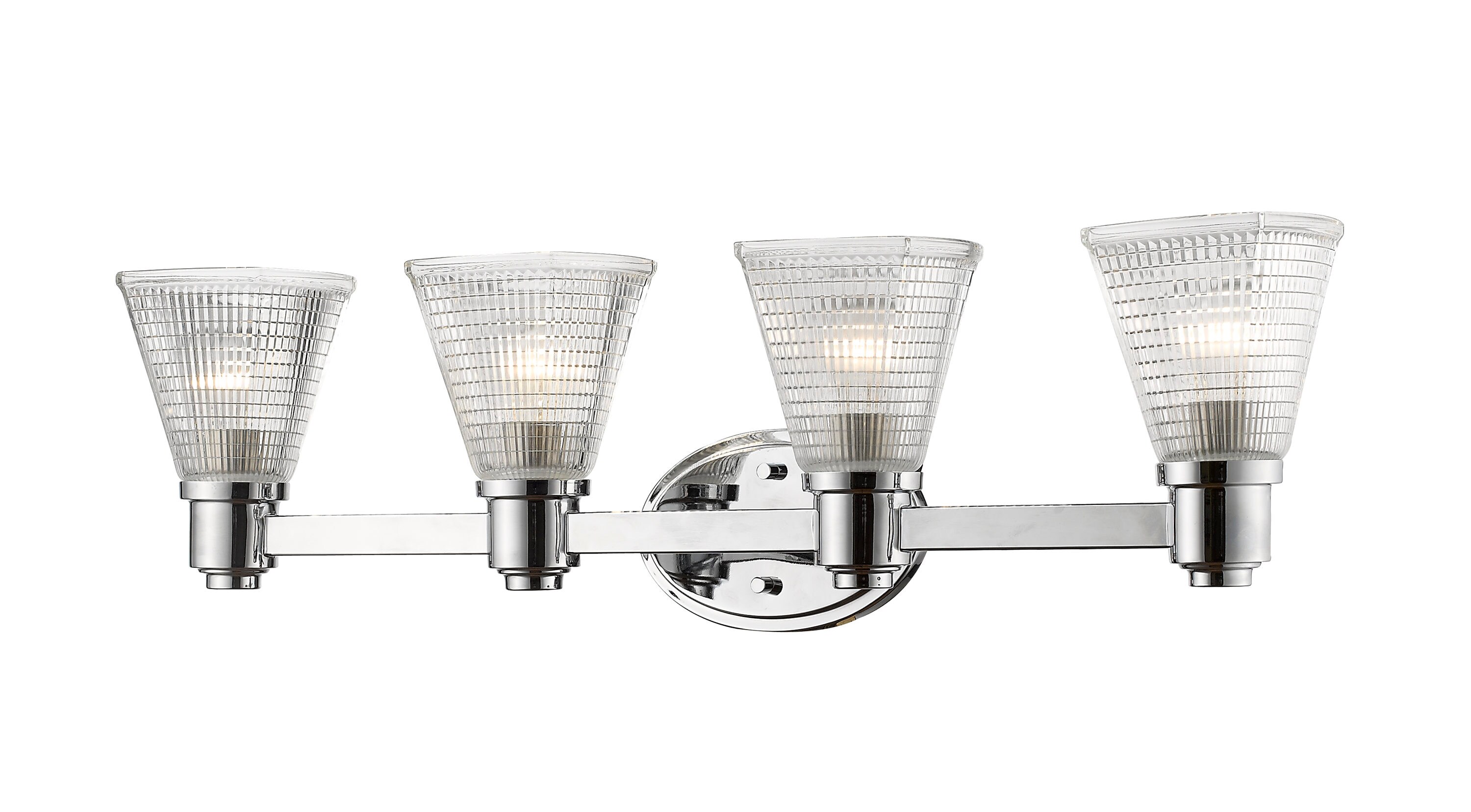 Z-Lite 449-4V-CH Intrepid 32.25-in 4-Light Chrome Modern/Contemporary Vanity Light