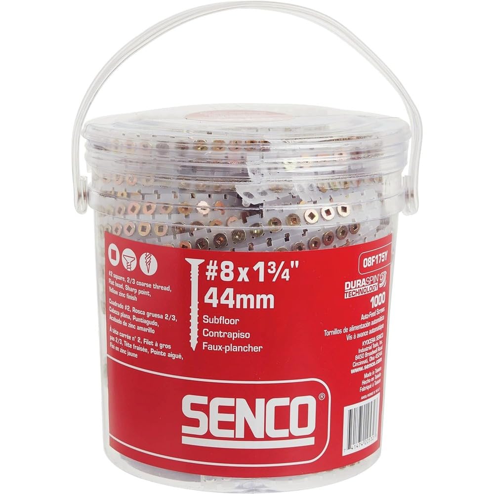SENCO 08F175Y 08F175Y Screws - 1-3/4 Inch Zinc Yellow Alloy Steel Pack of 1000