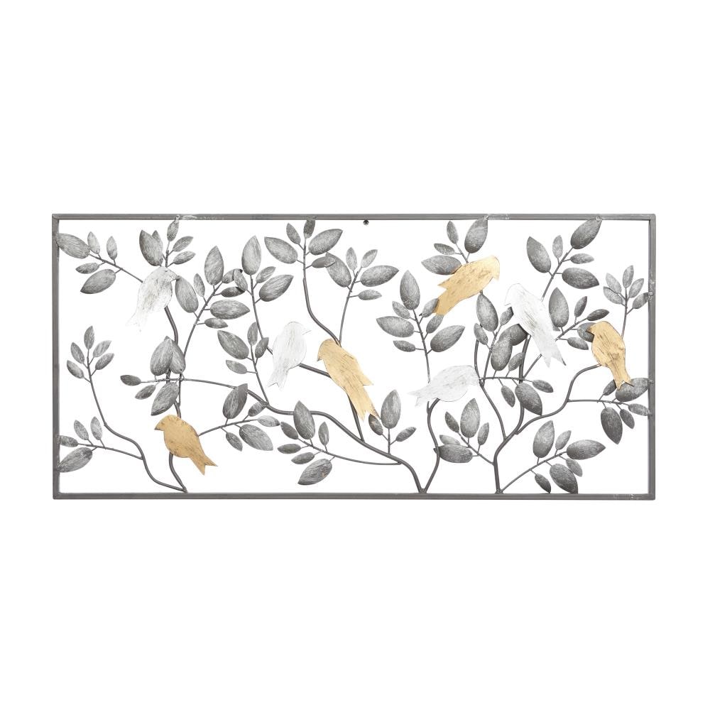 Grayson Lane 37-in W x 18-in H Metal Floral Animals Wall Sculpture