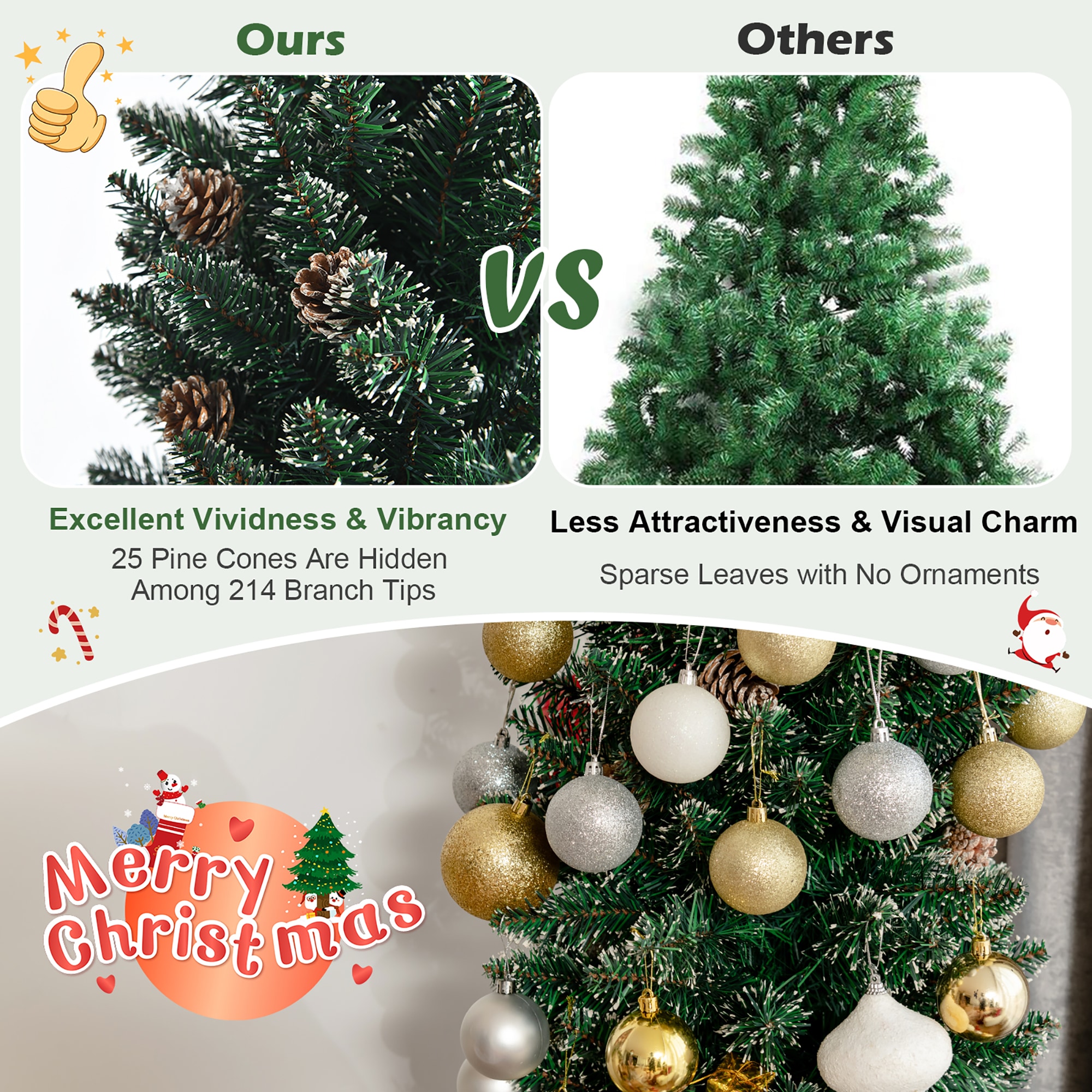 Costway CM23632 Artificial-Christmas-Trees - View #3