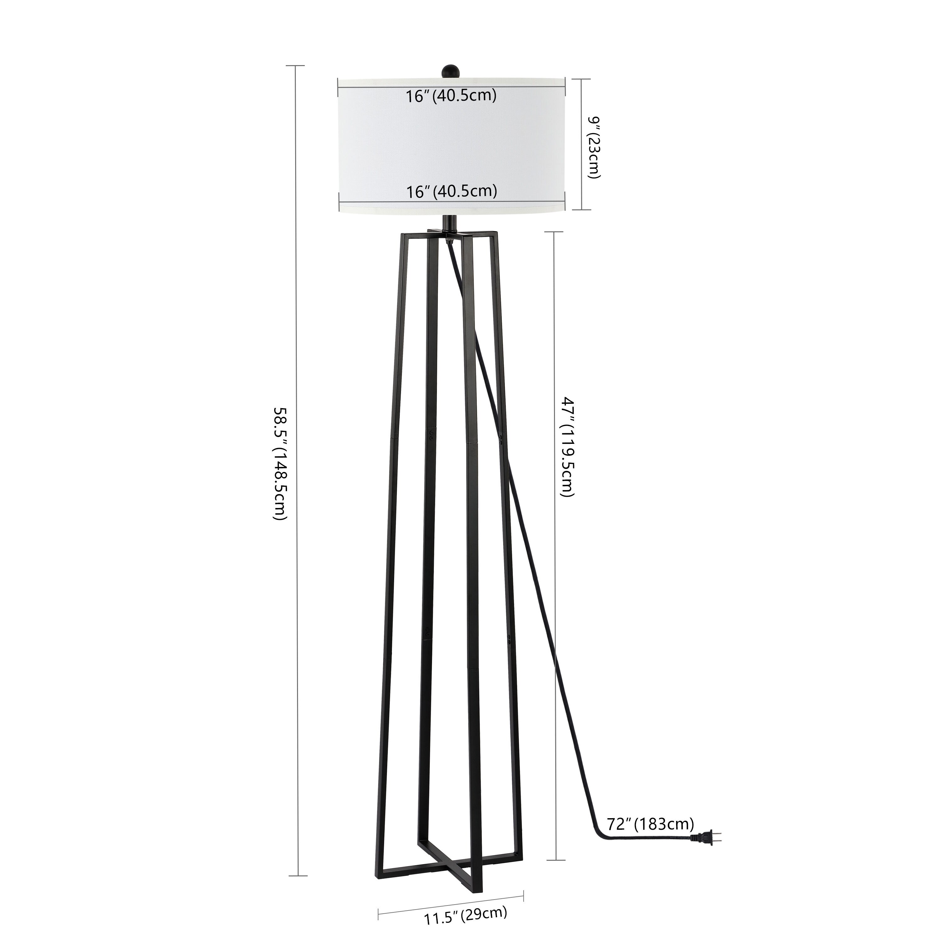 Kairi 60" Black and Bronze Minimalist Floor Lamp