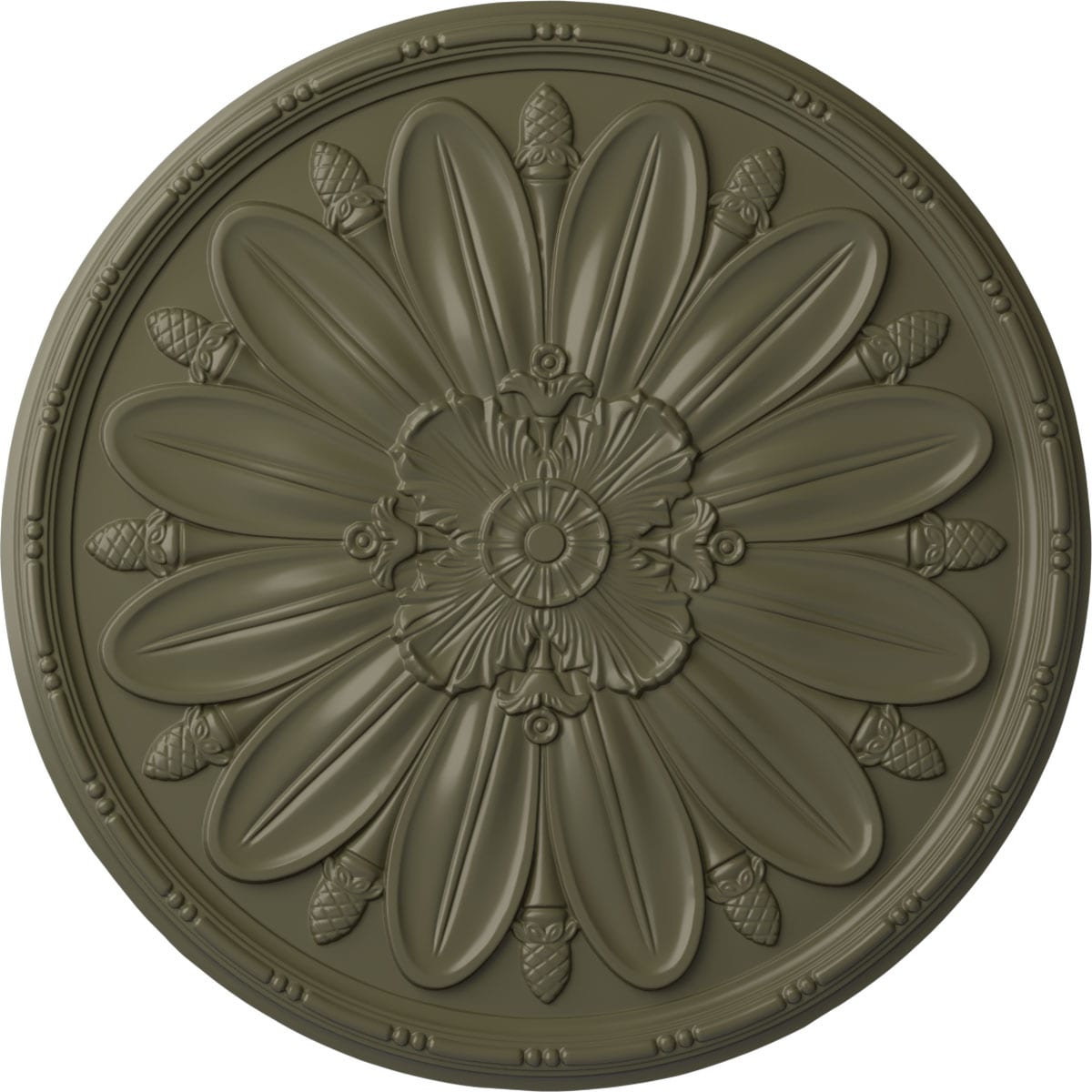 Ekena Millwork CM40DLPTF Delfina 40-in W x 40-in L Painted Turtle Polyurethane Whole Ceiling Medallion