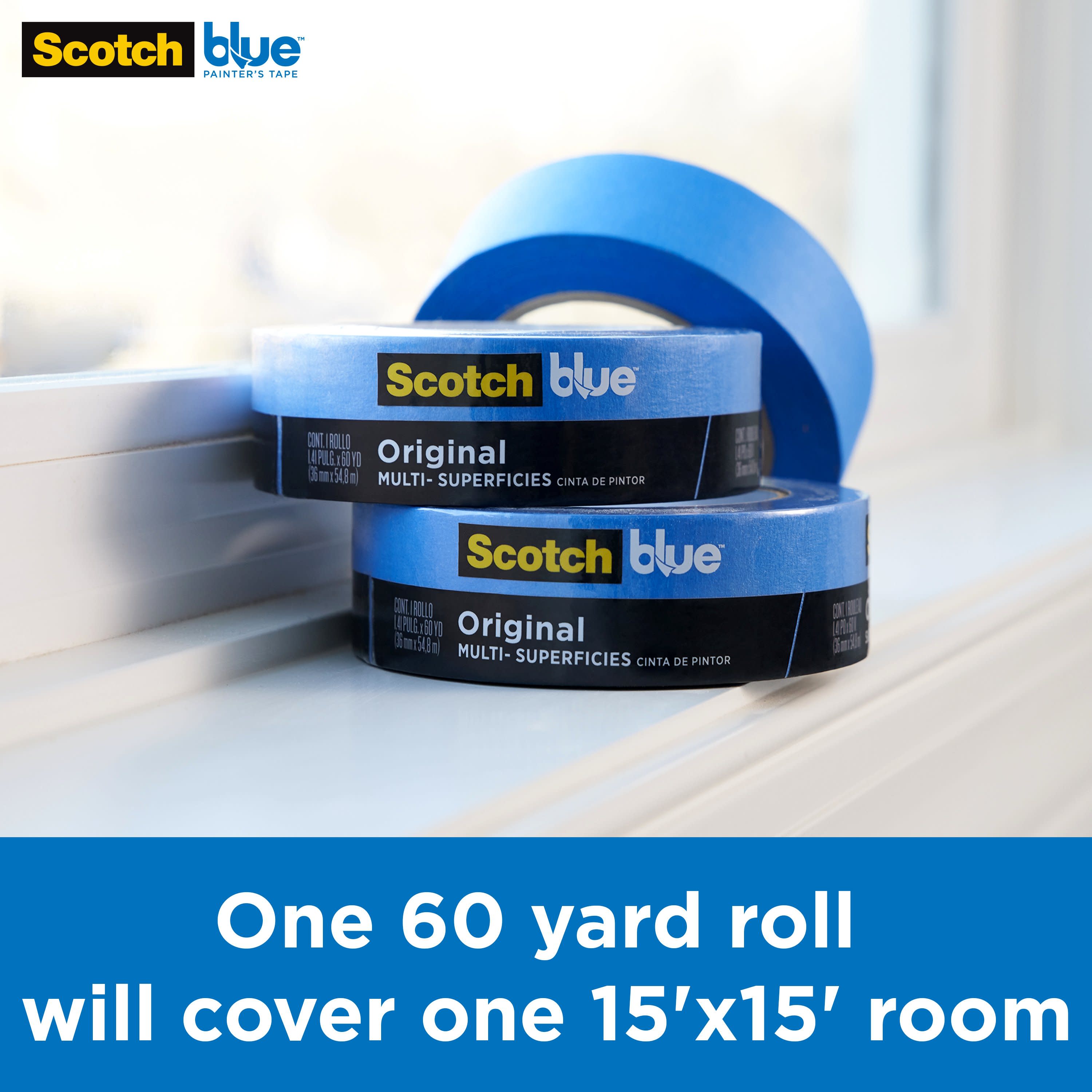ScotchBlue Original Multi-Surface Painter's Tape, Blue, Paint Tape Protects  Surfaces and Removes Easily, Multi-Surface Painting Tape for Indoor and  Outdoor Use, 1.41 Inches x 60 Yards, 1 Rolls - Yahoo Shopping