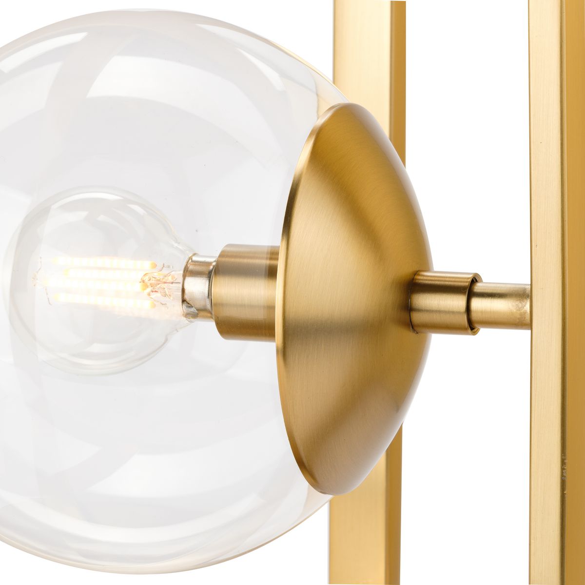 Atwell 10" Modern Brushed Bronze Clear Globe Semi-Flush Mount Light