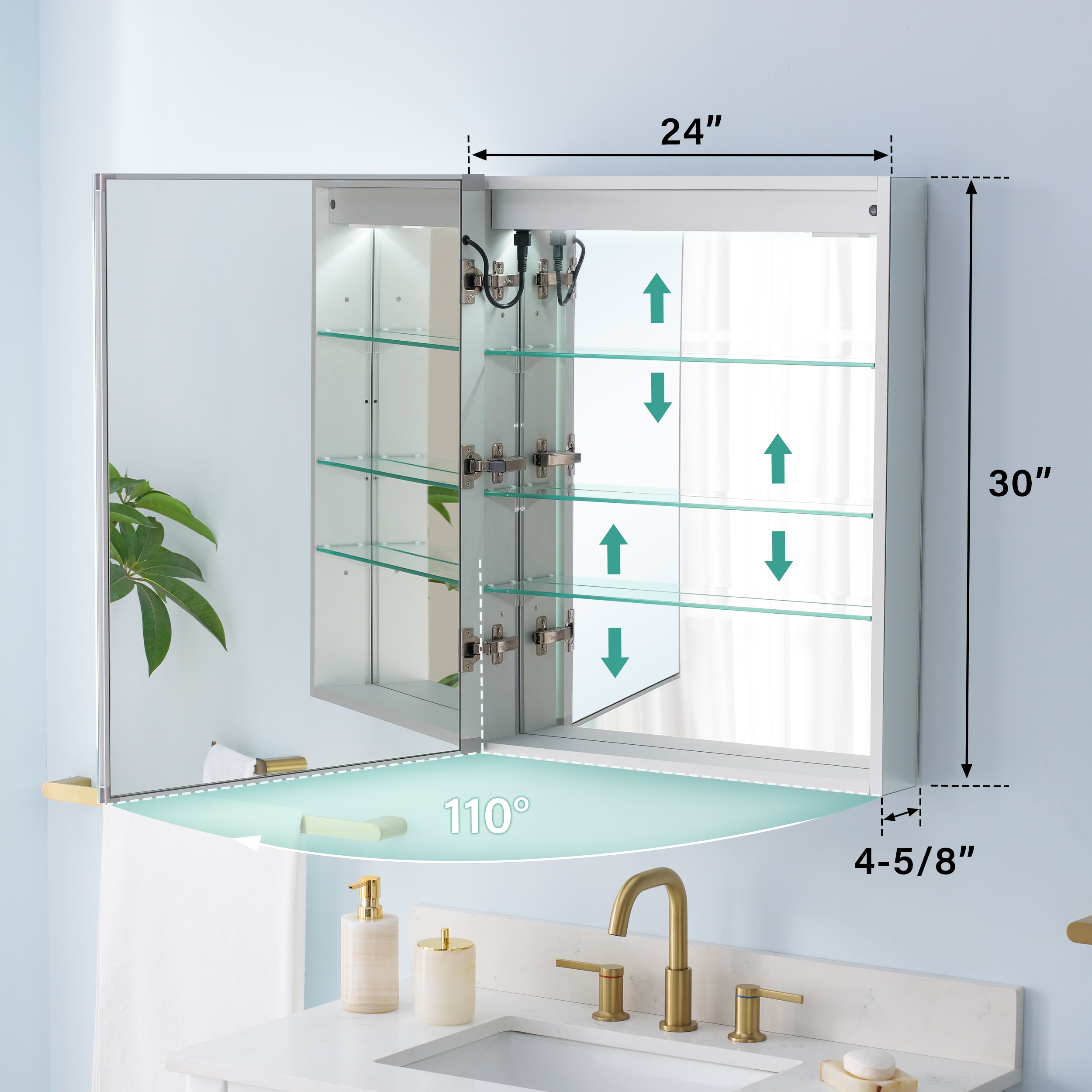 WELLFOR W3MCL2430R Bathroom-Medicine-Cabinets - View #6