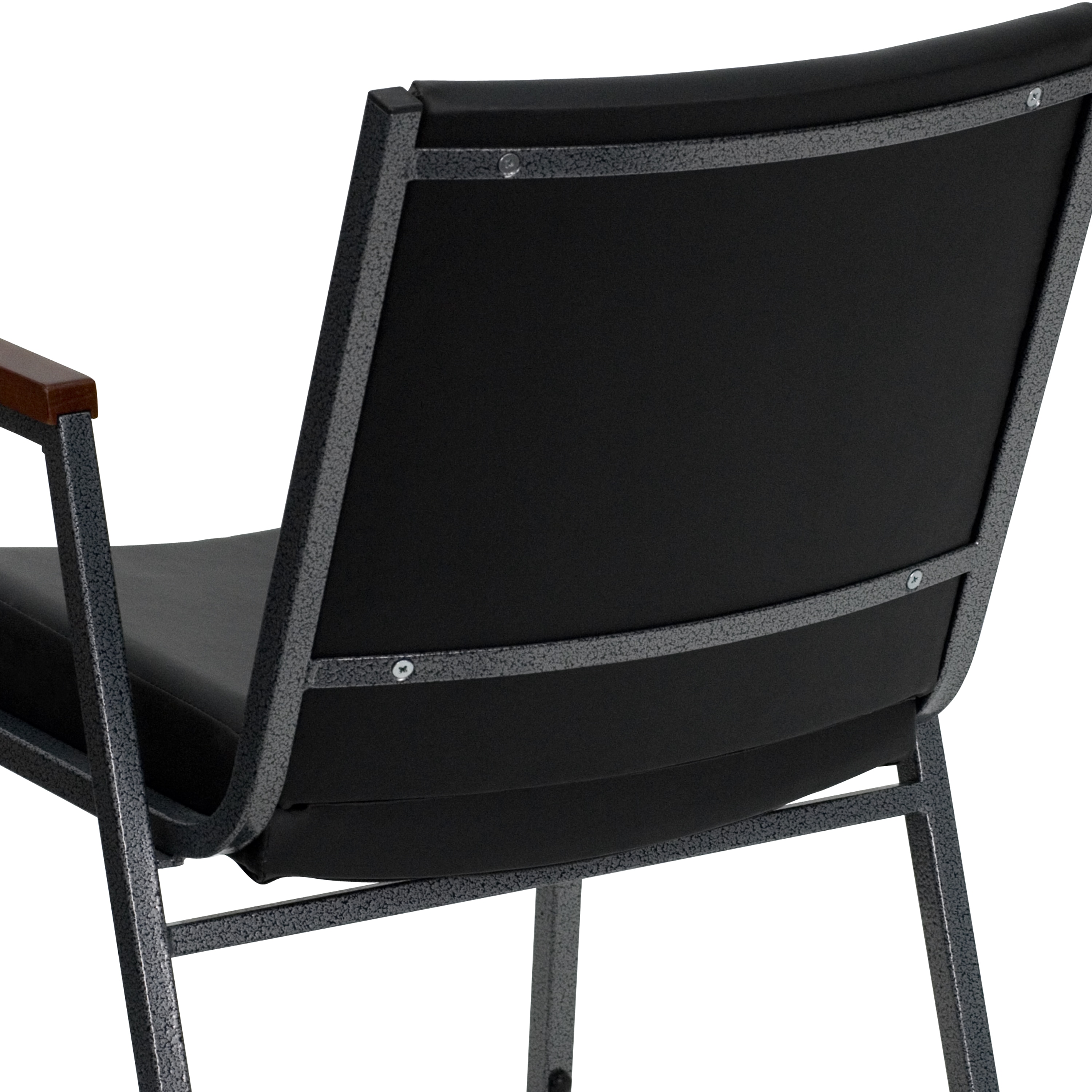 Cherry and Black Vinyl Contemporary Stackable Office Chair