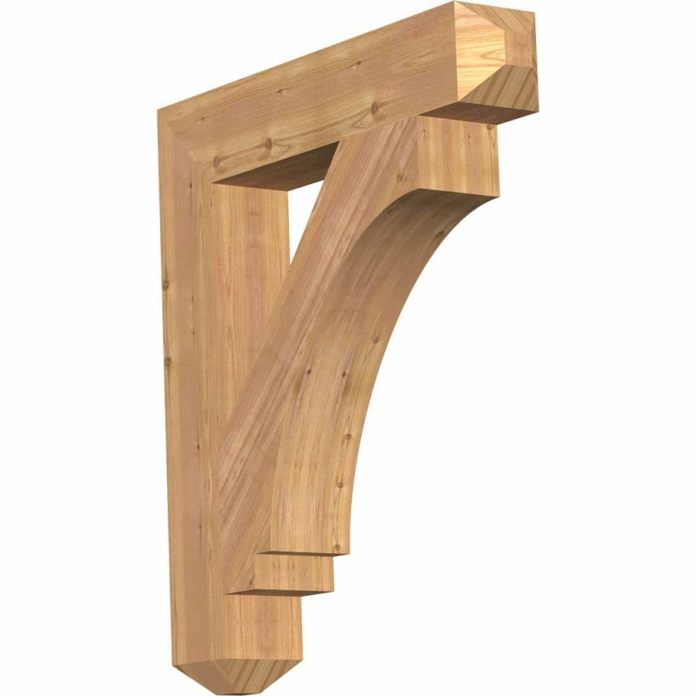 Ekena Millwork BKT06X32X36IMP04SWR Imperial craftsman smooth 5-1/2-in x 32-in x 36-in Western red cedar Brown Wood Standard bracket