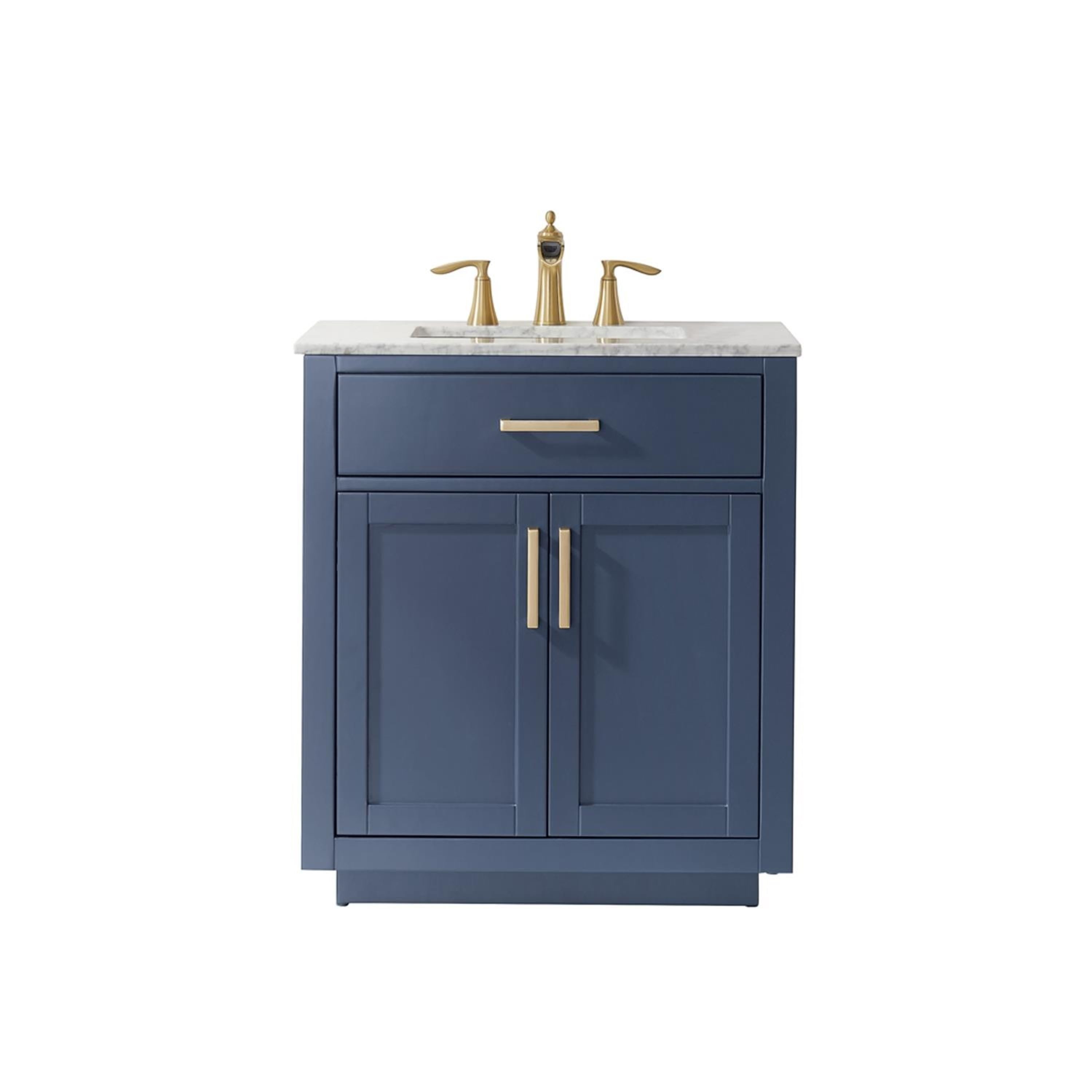 Royal Blue 30" Single Vanity with Carrara Marble Top