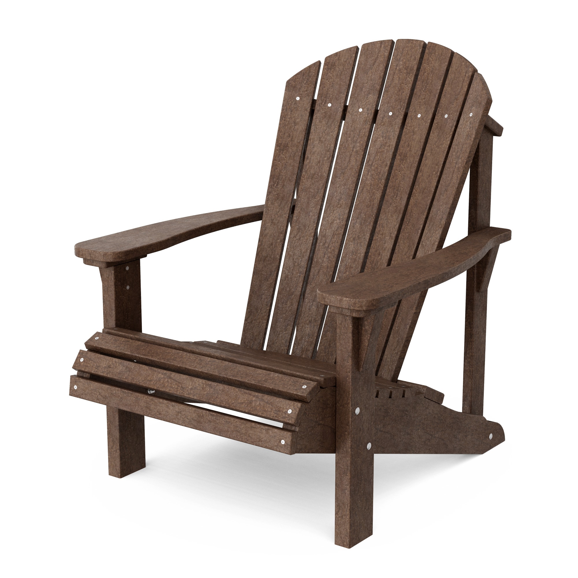 Wildridge LCC-111-TB Heritage Sunrise Tudor Brown HDPE Frame Stationary Adirondack Chair with Slat Seat