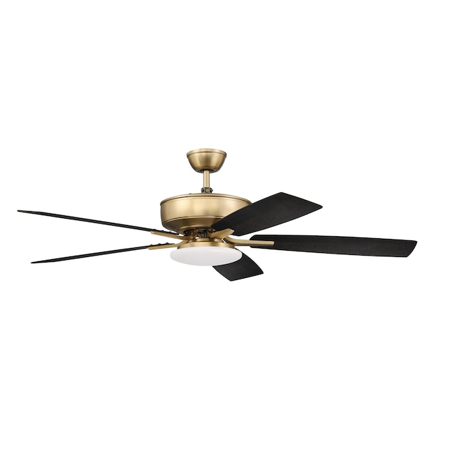 Craftmade Pro Plus 112 Slim Light Kit 52 In Satin Brass Indoor Downrod Or Flush Mount Ceiling Fan With 5 Blade The Fans Department At Lowes Com