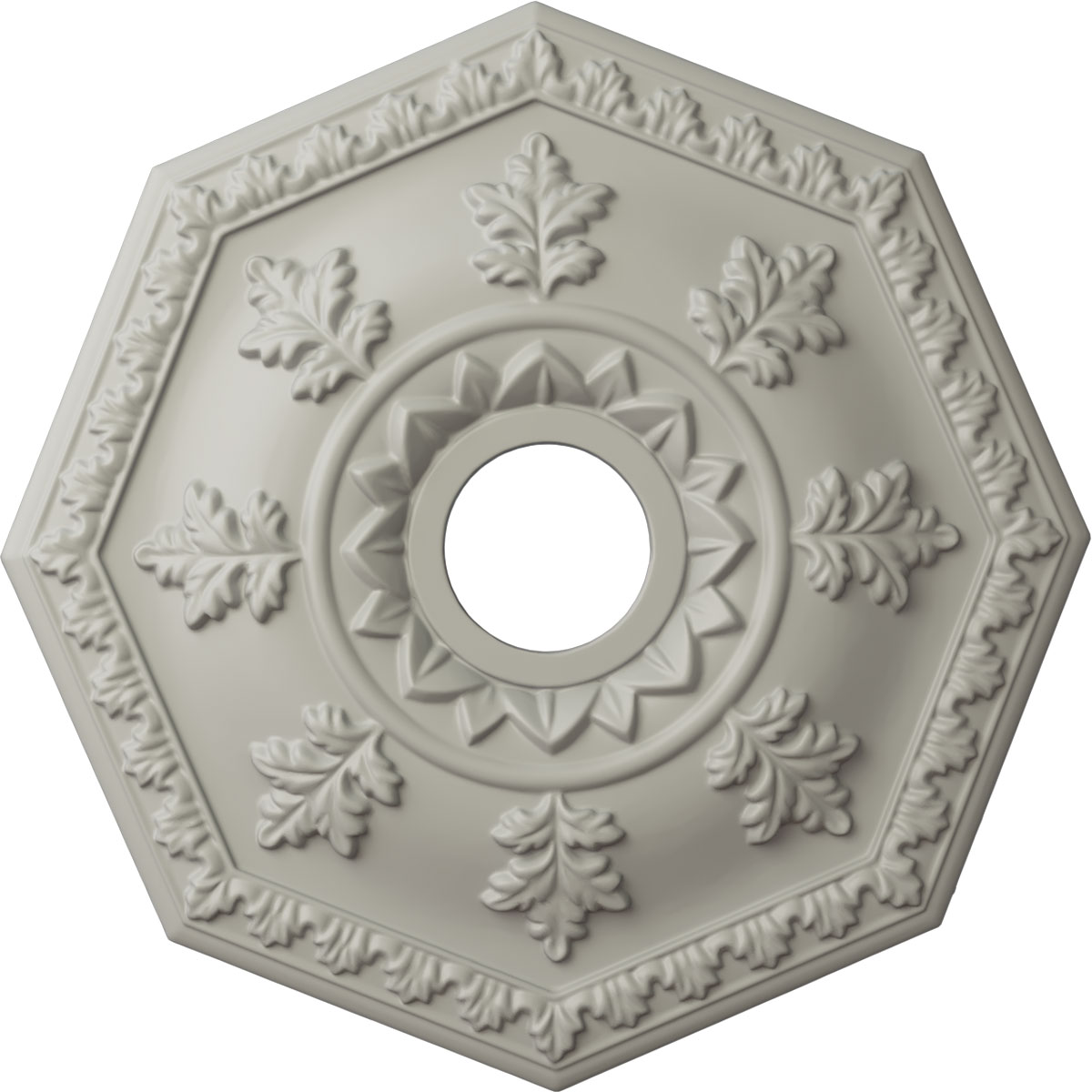 Ekena Millwork CM18NTPCF Nottingham 18-in W x 18-in L Painted Pot Of Cream Polyurethane Whole Ceiling Medallion