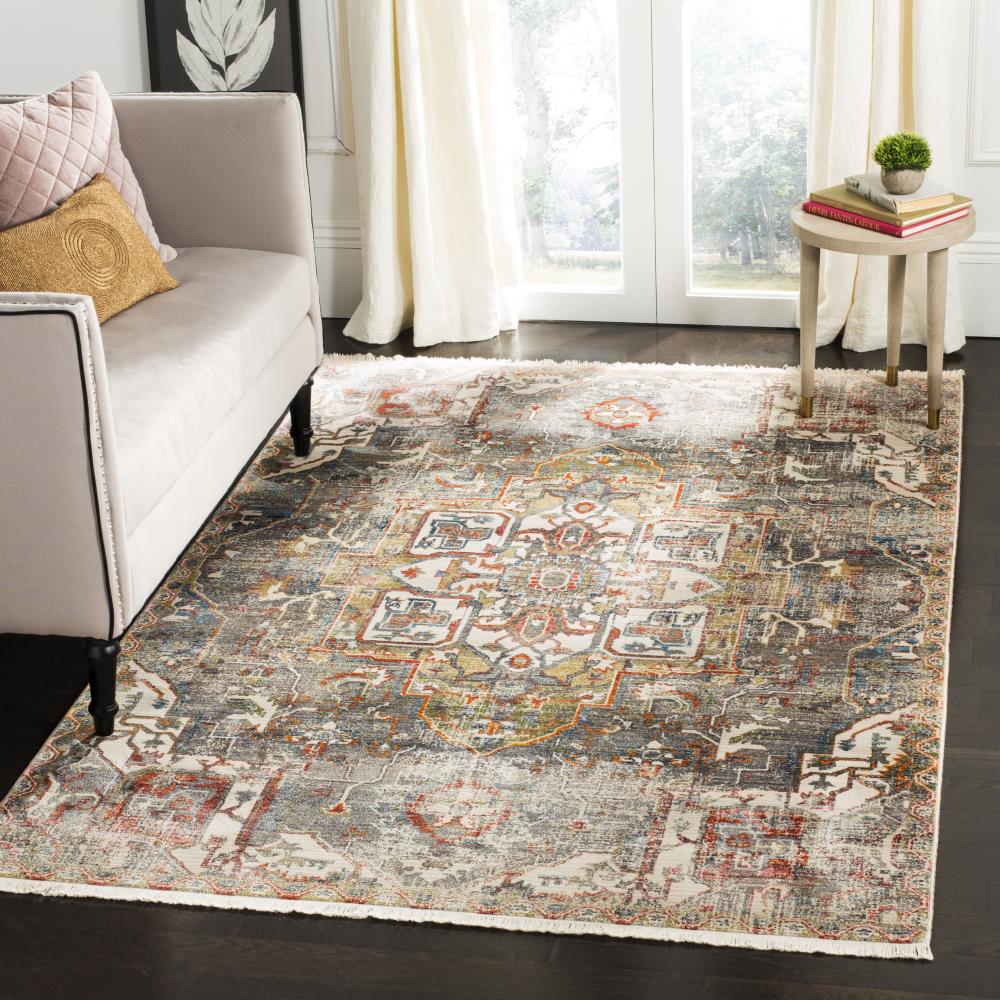 Gray Reversible Synthetic 6' x 9' Rectangular Area Rug