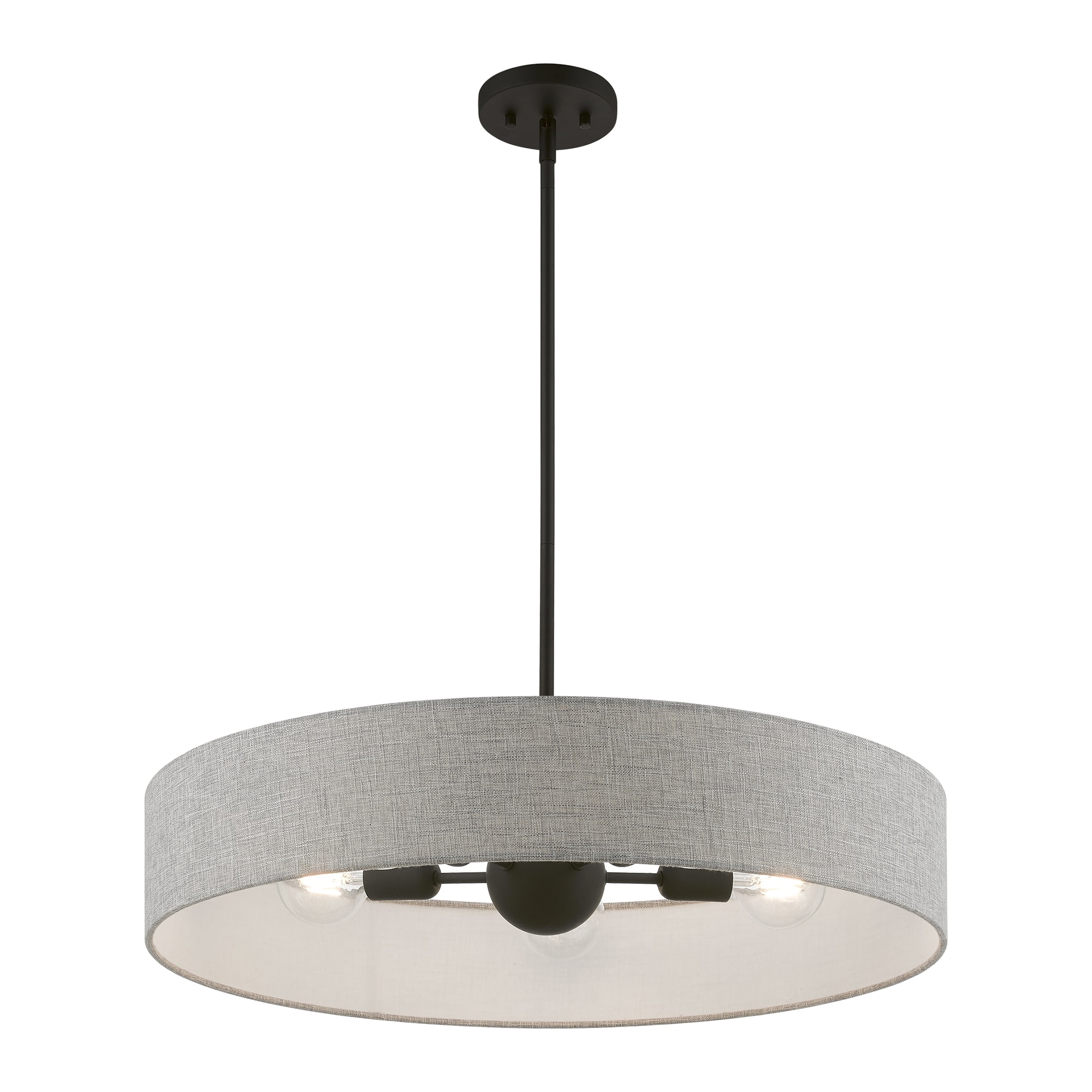 Elmhurst Black Nickel Glass LED Drum Pendant Light