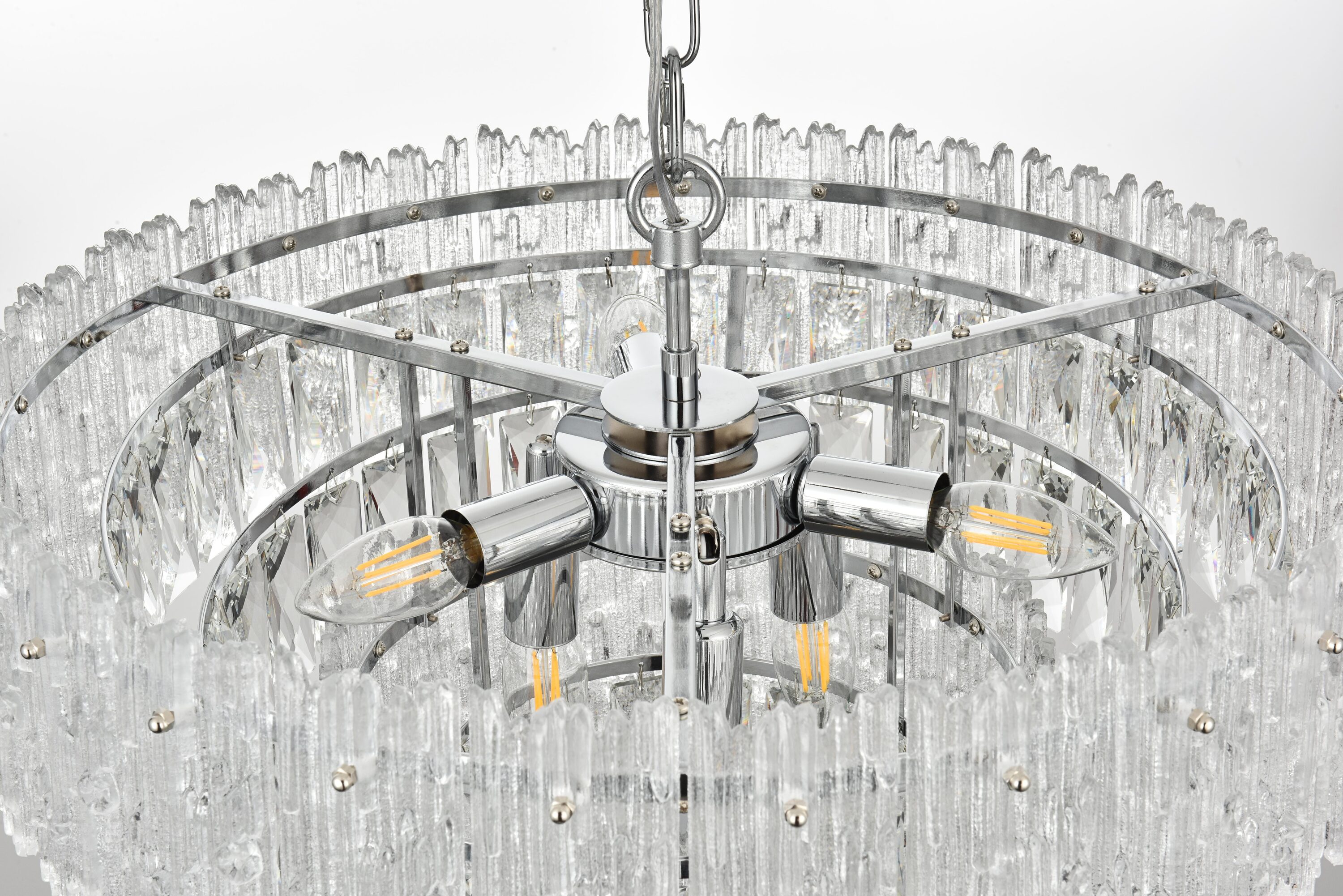 Emilia Chrome 21-Inch Crystal Chandelier with Royal Cut Crystals