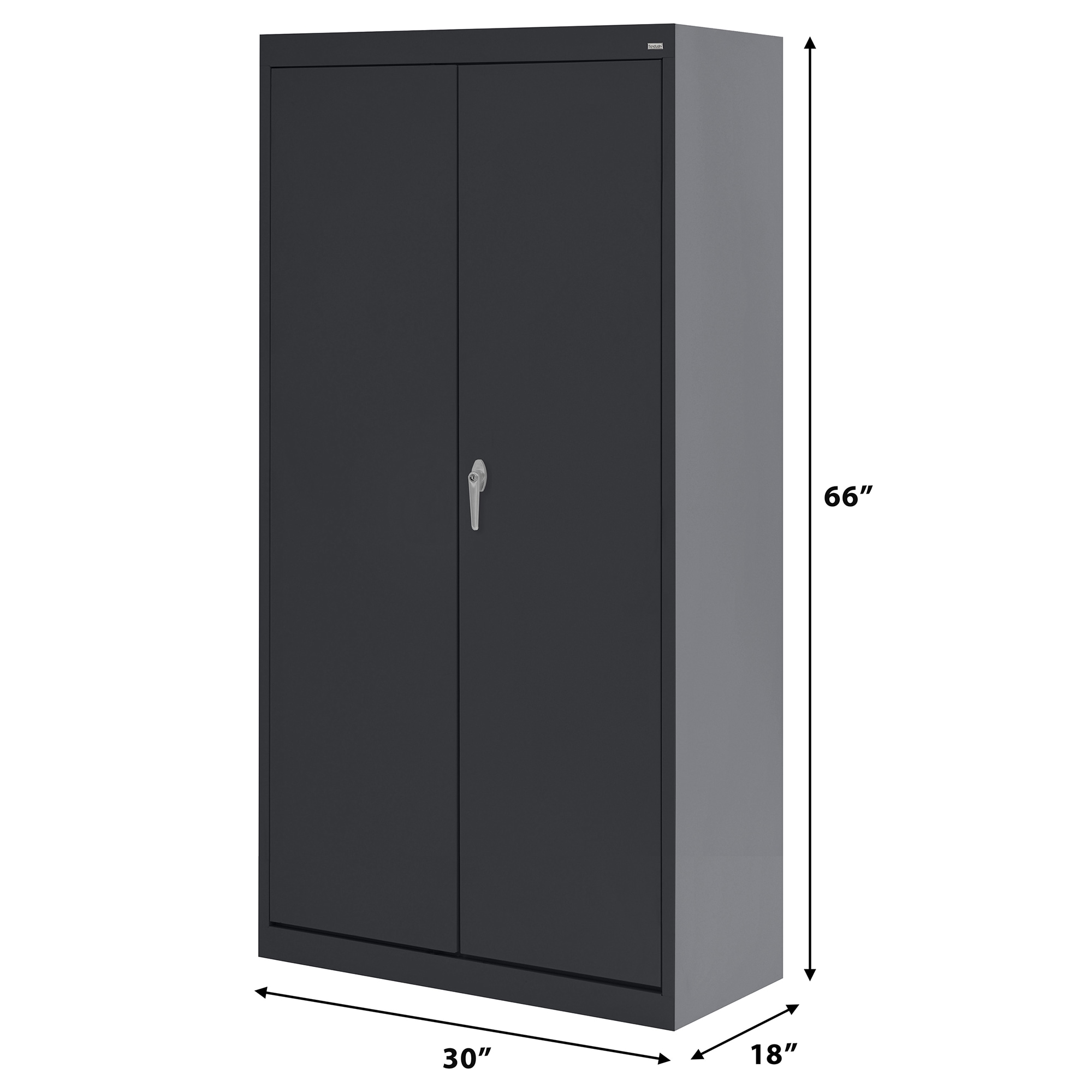 Black 66'' Freestanding Lockable Steel Office Cabinet