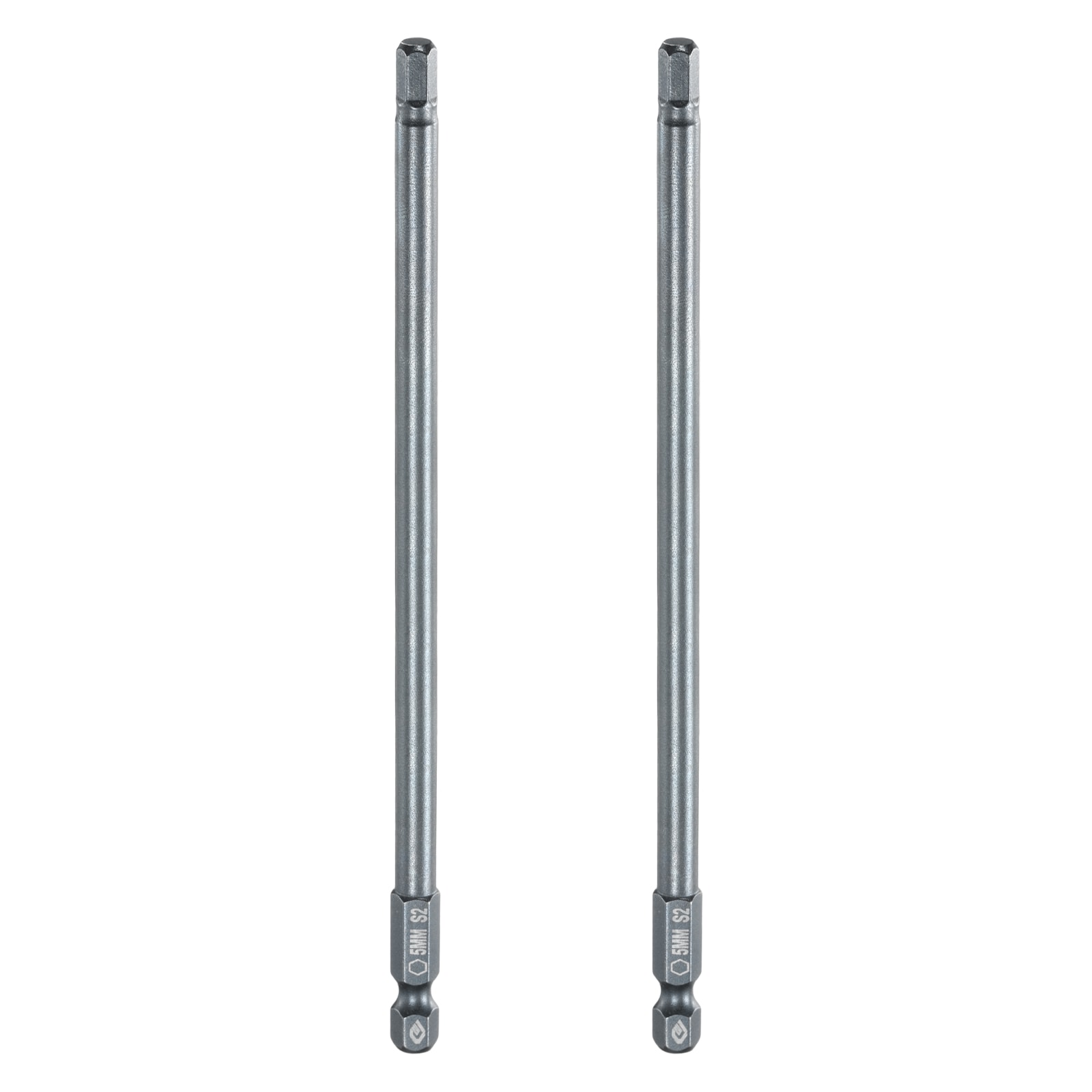 Harfington 2pcs Flat Hex Head Screwdriver Bits H5 (5mm) Magnetic Tip 1/4inch Hex Shank 150mm (6inch) Long S2 Steel Metric Hexagonal Screw Drivers Drill Bit Wrench Socket Blue