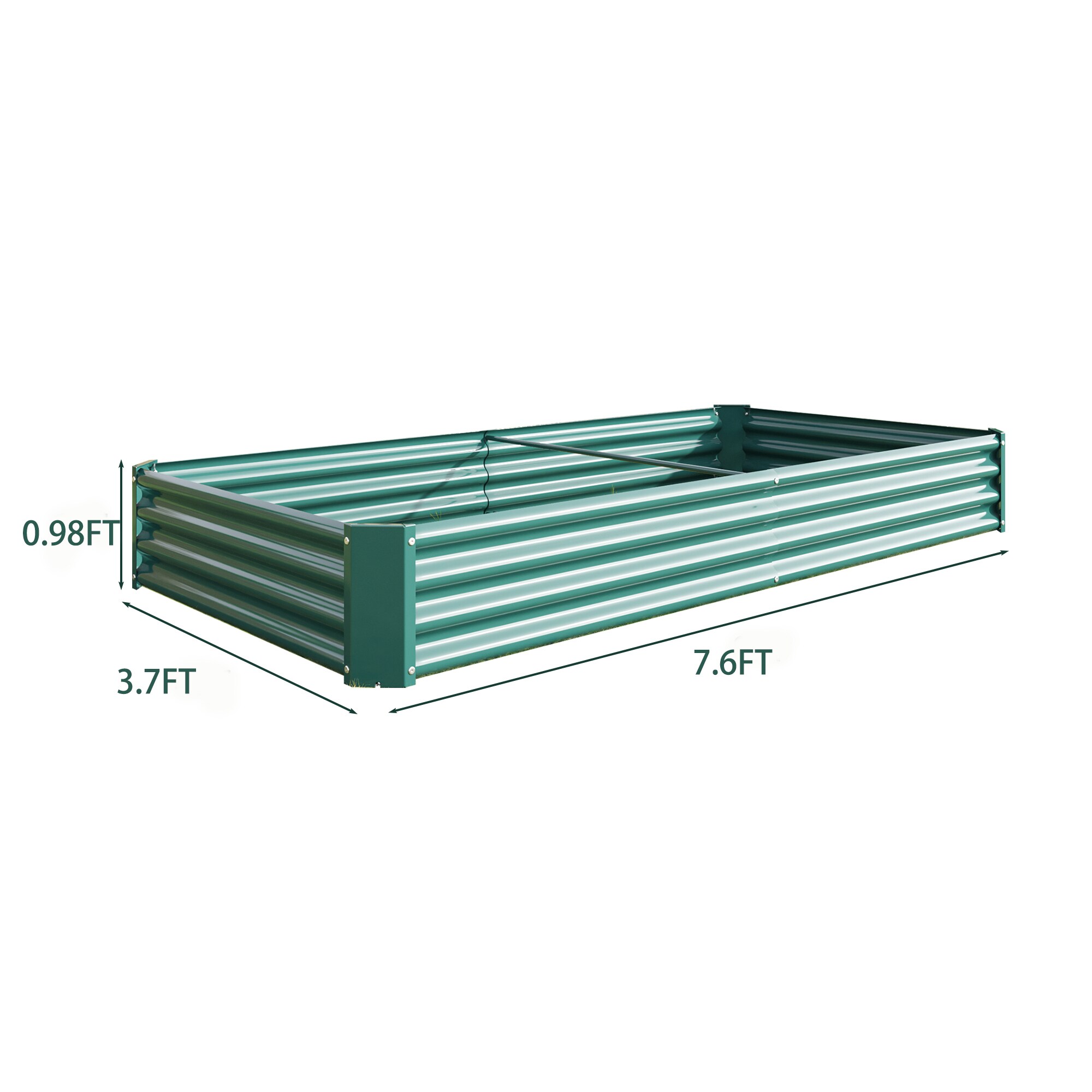 Kahomvis 44.69-in W x 91.34-in L x 11.81-in H Green Metal Raised Garden ...