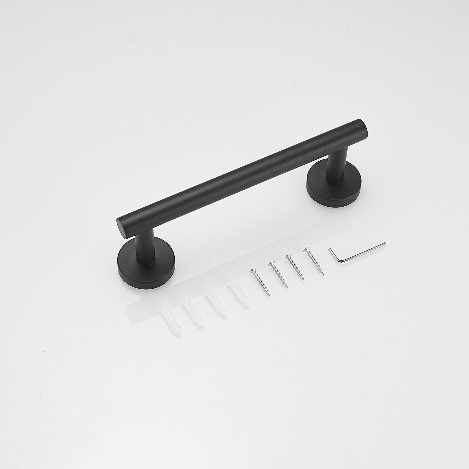 BWE 10-in Matte Black Wall Mount Single Towel Bar Stainless Steel | A-91004-BLACK-3